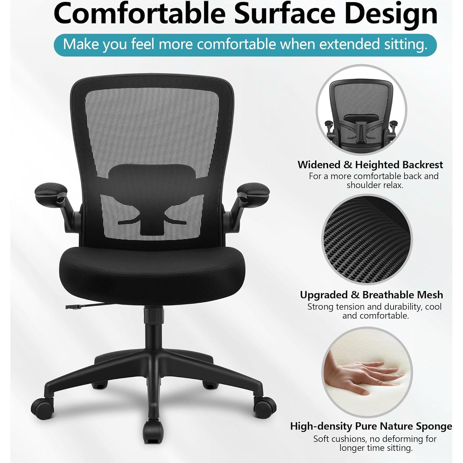 Silla de Oficina Ergonómica FelixKing FK918-W Negra Ajustable