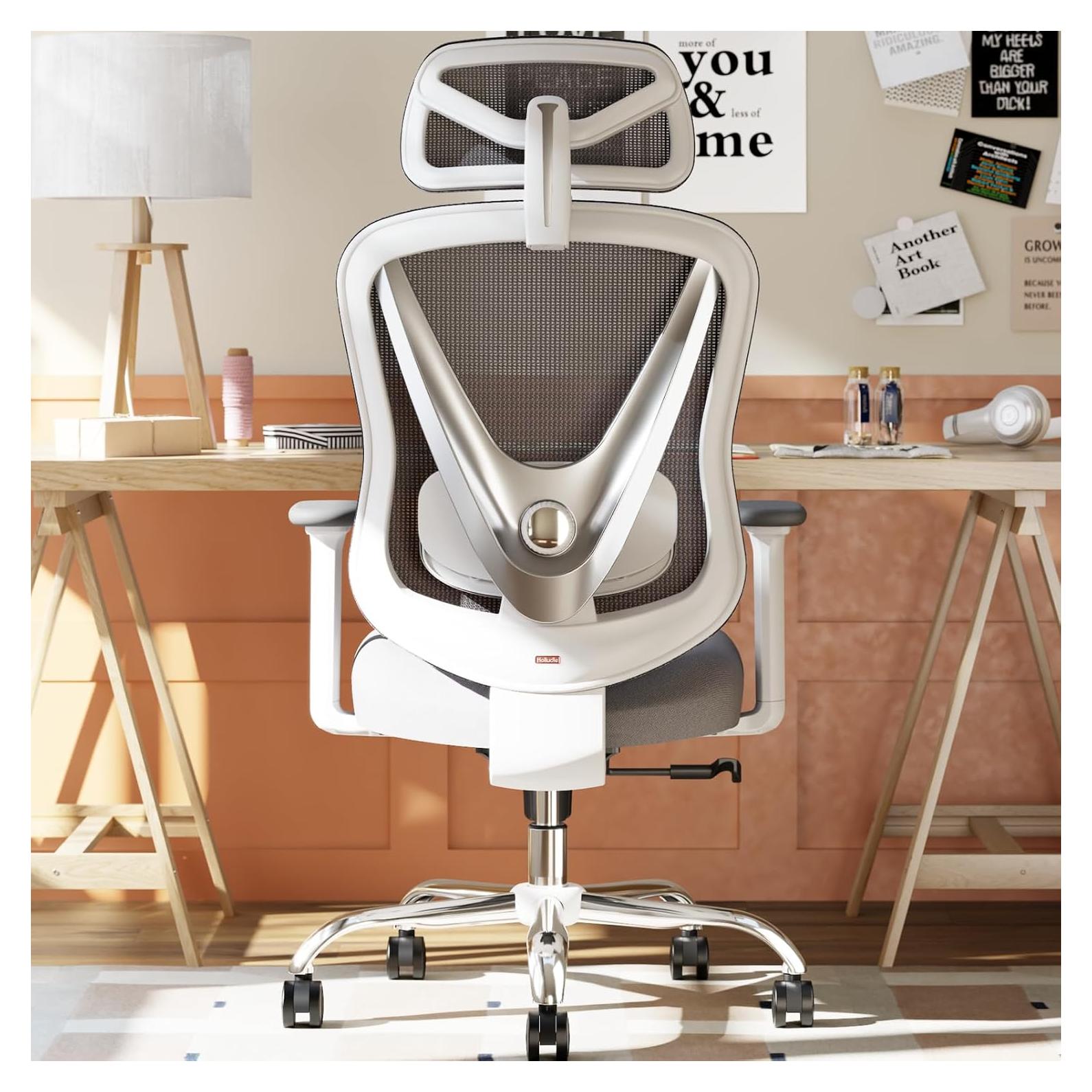 Silla de Oficina Ergonómica HOLLUDLE Vchair-GR Blanca Ajustable