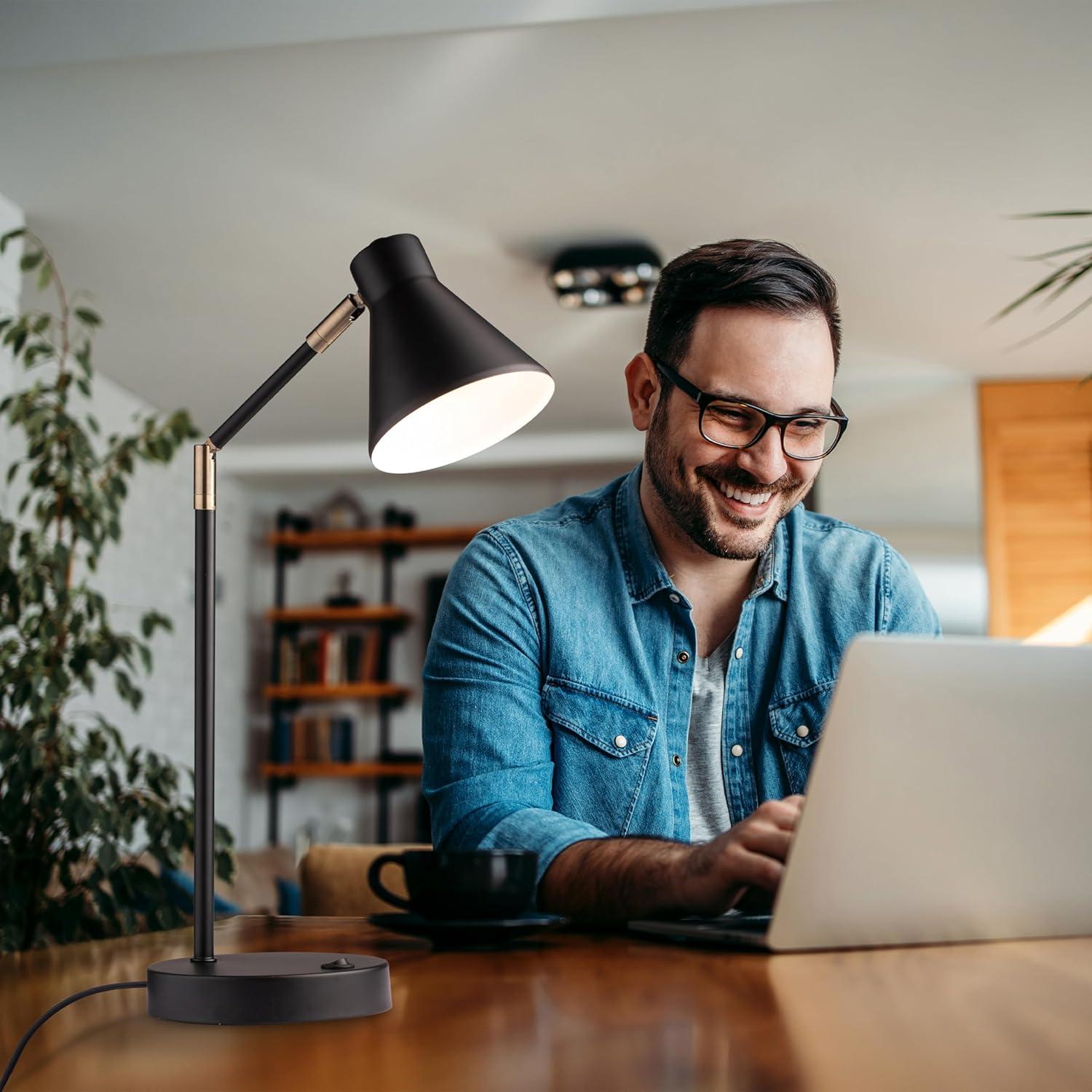 Lámpara de Escritorio LED O'Bright Astrum 100% Metal USB Duales