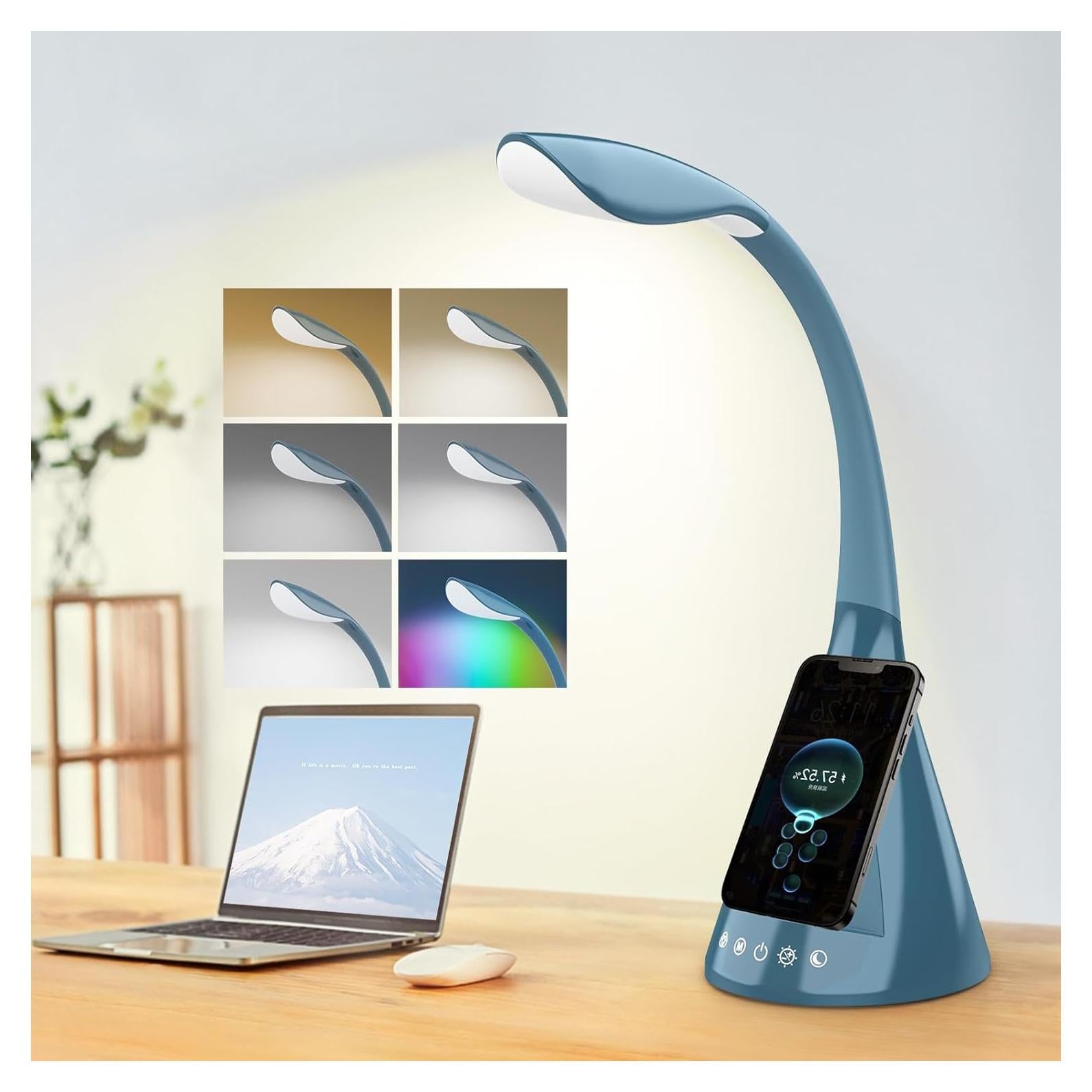 Lámpara de Escritorio LED DOKEEP SWANI 50W 16 Modos Carga Qi