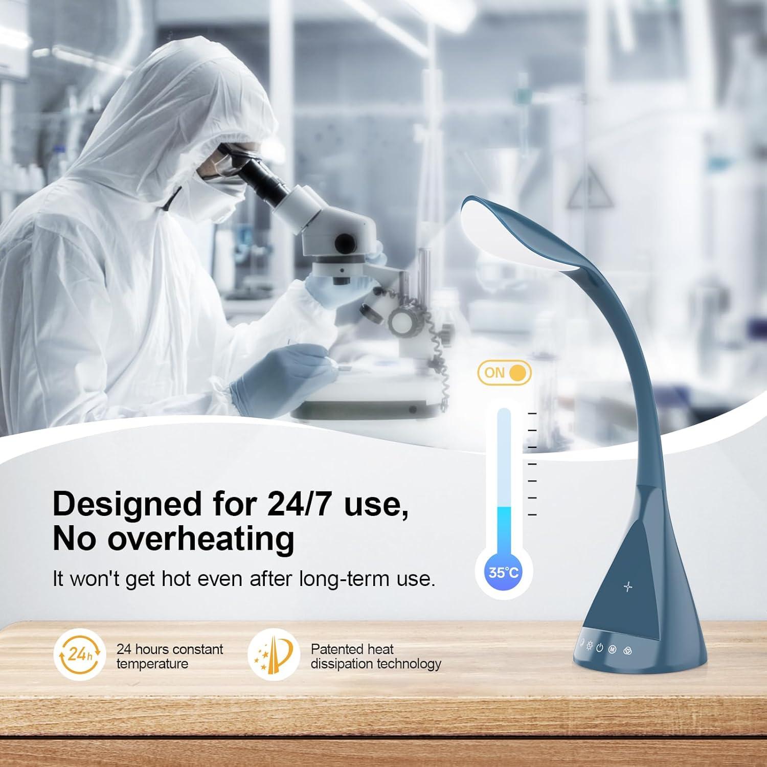 Lámpara de Escritorio LED DOKEEP SWANI 50W 16 Modos Carga Qi