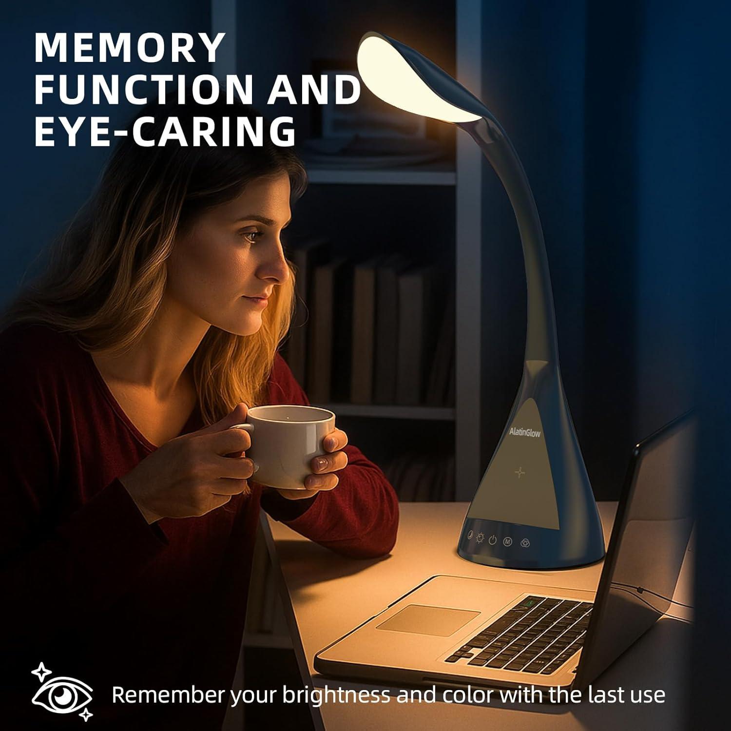 Lámpara de Escritorio LED DOKEEP SWANI 50W 16 Modos Carga Qi