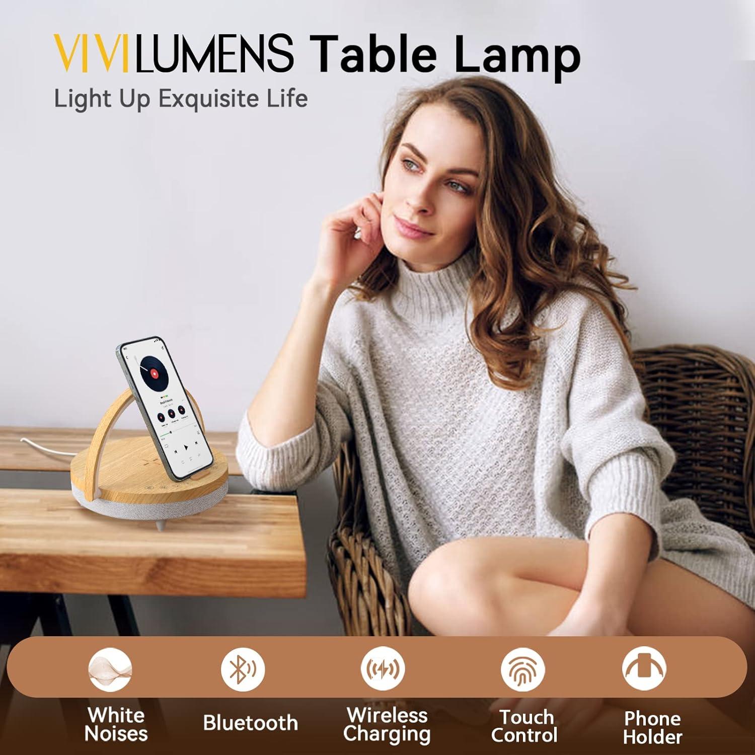 Lámpara de Noche LED Vivilumens S22 con Cargador Inalámbrico