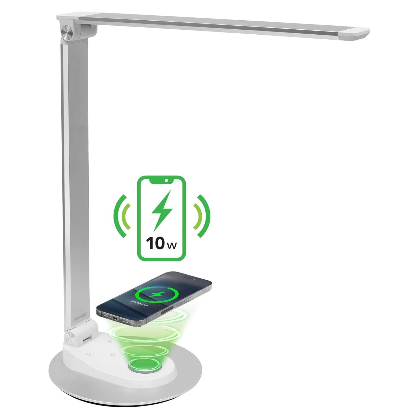 Lámpara de Escritorio LED Mount-It! TS-7009 con Cargador Inalámbrico