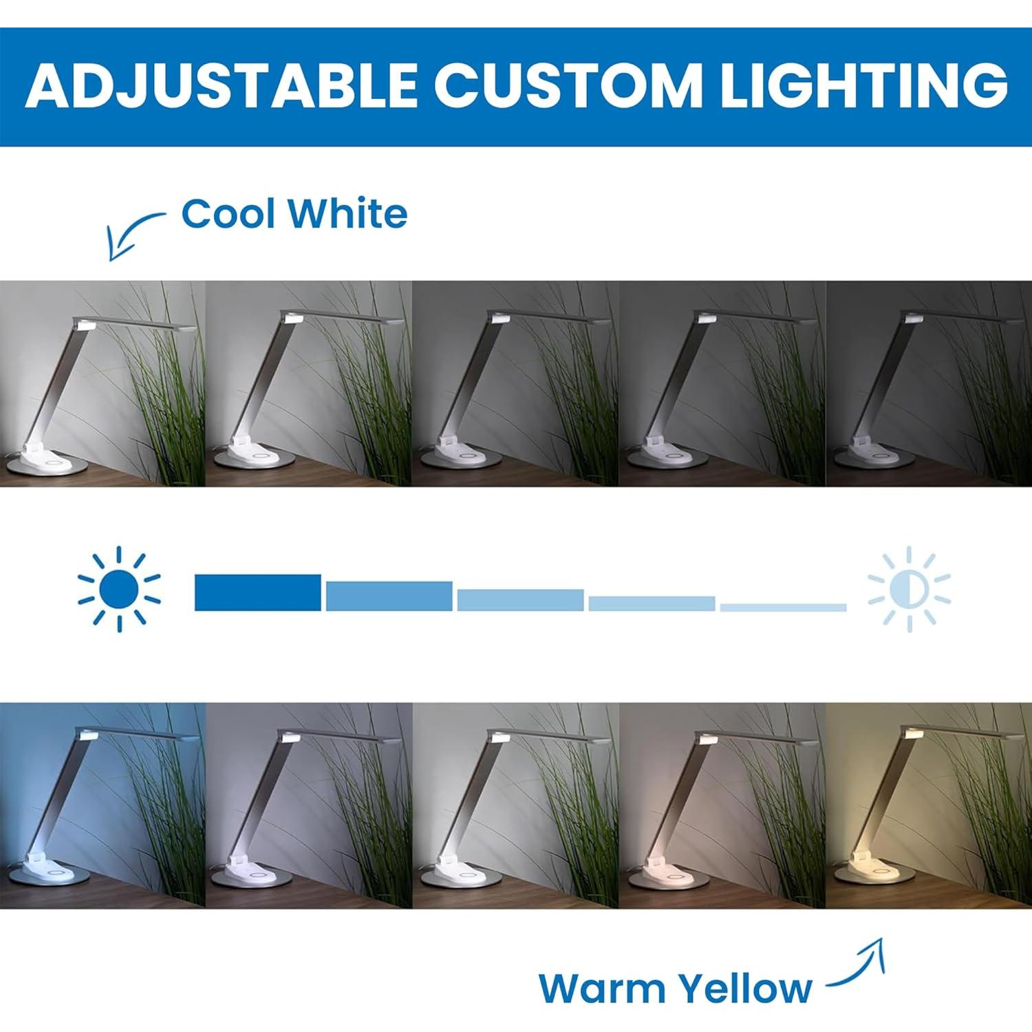 Lámpara de Escritorio LED Mount-It! TS-7009 con Cargador Inalámbrico