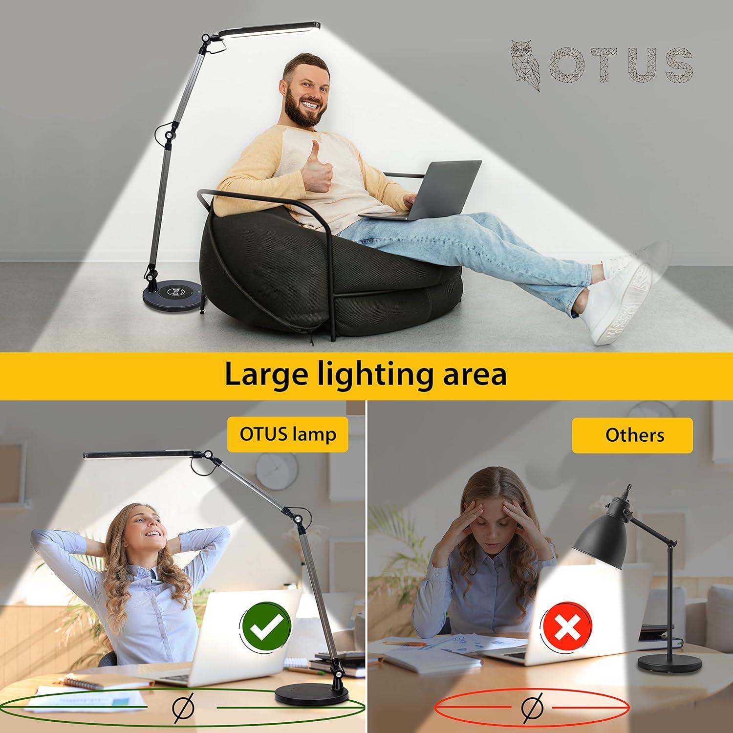 Lámpara de Escritorio LED OTUS con Cargador Inalámbrico 10W