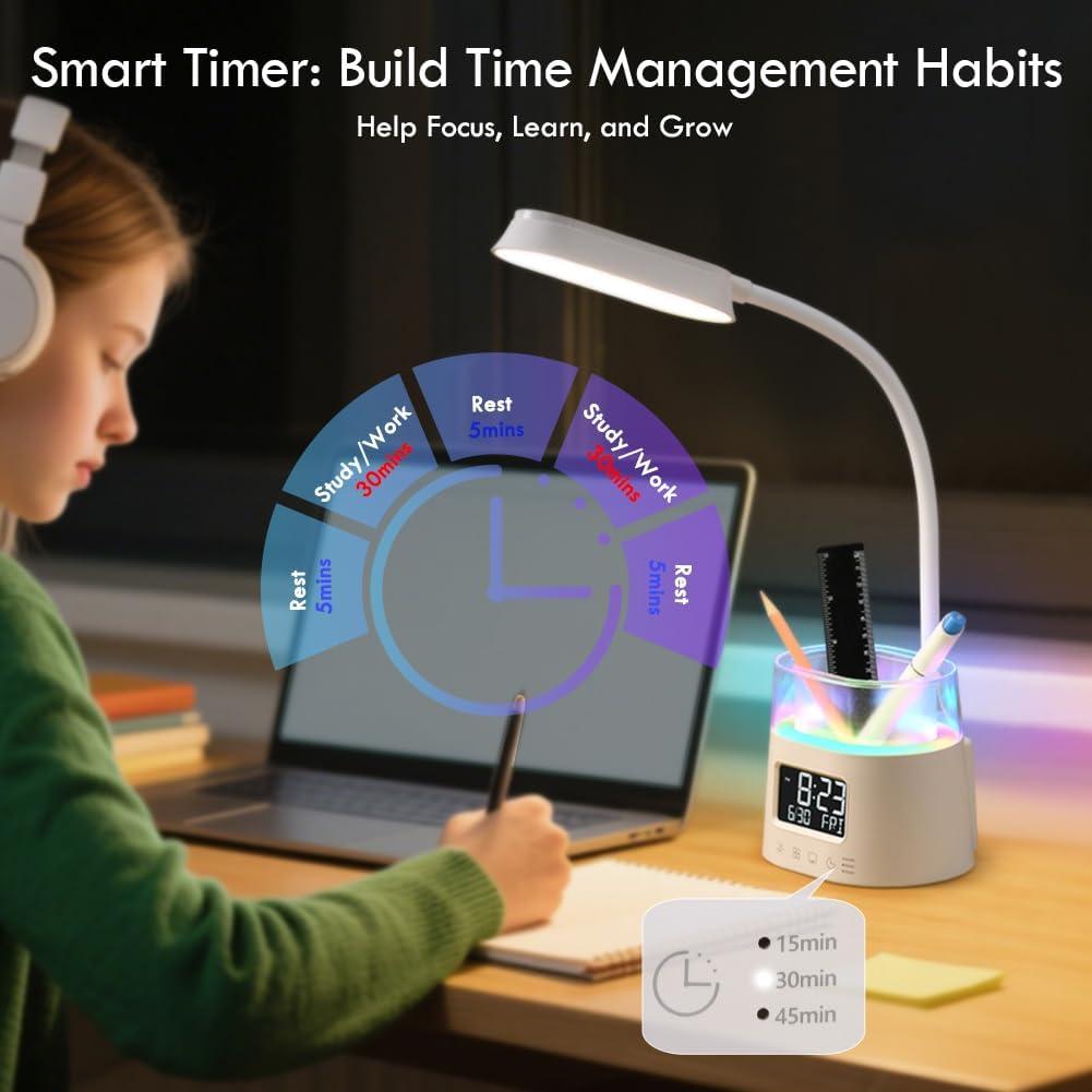 Lámpara de Escritorio LED WILIT W49A con Soporte y USB