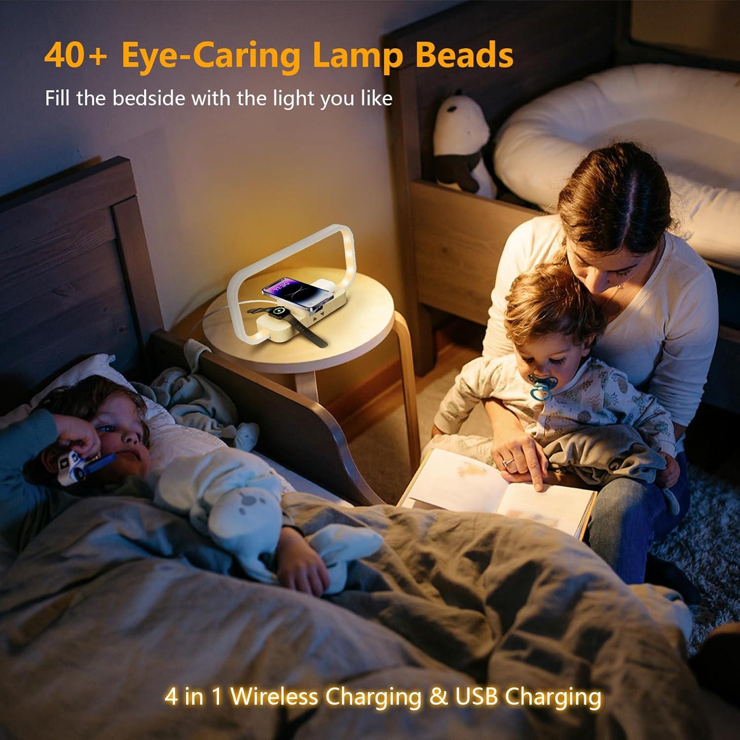 Lámpara de Mesa LED CRLL YD-03 con Cargador Inalámbrico 3 en 1