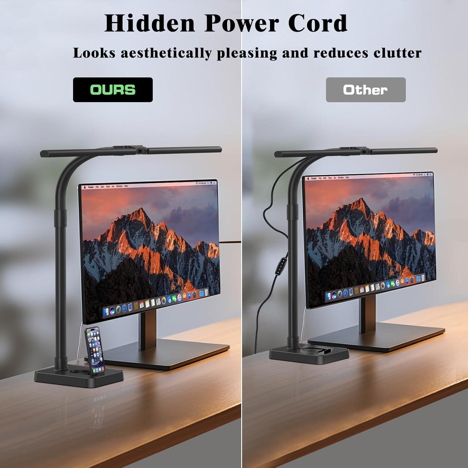 Lámpara de Escritorio LED GAEFURY 24W con Soporte para Teléfono