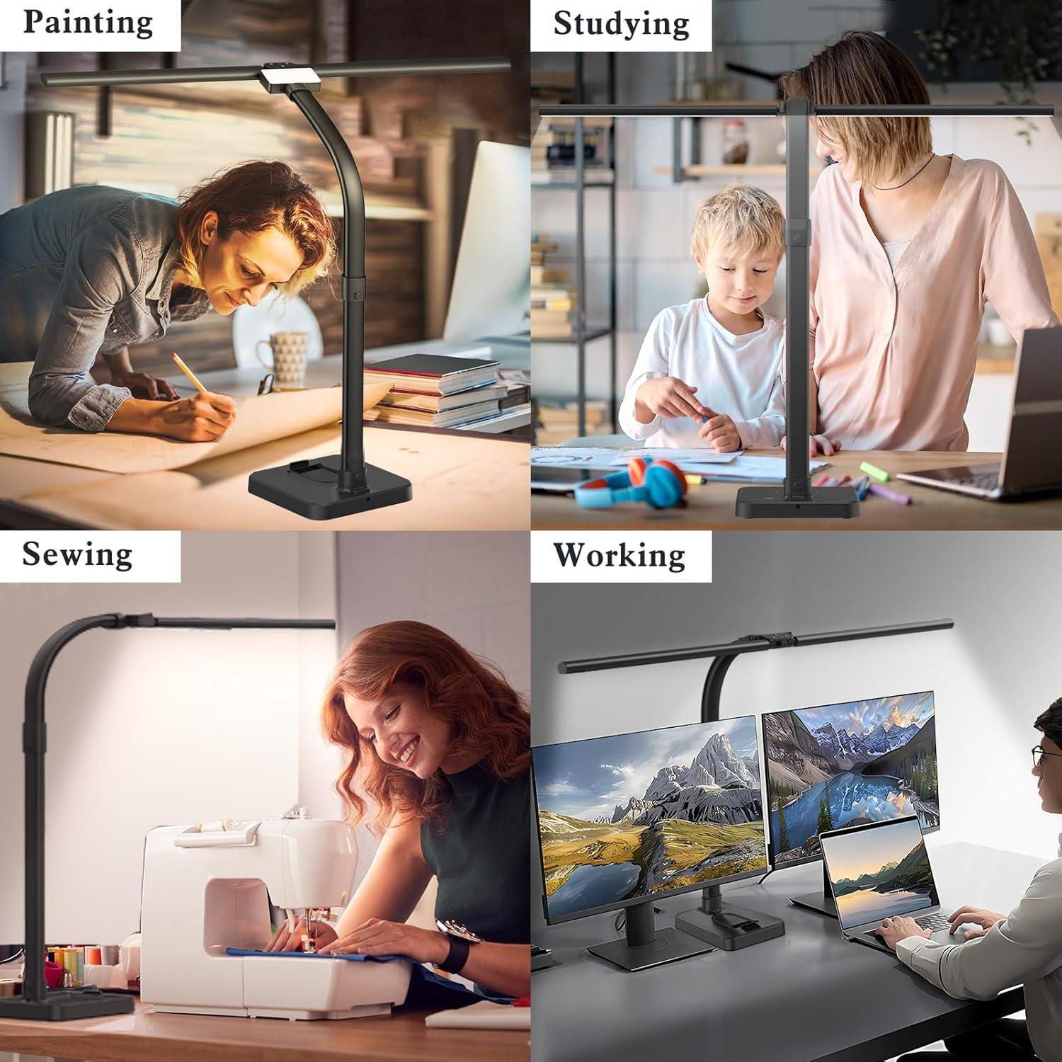 Lámpara de Escritorio LED GAEFURY 24W con Soporte para Teléfono