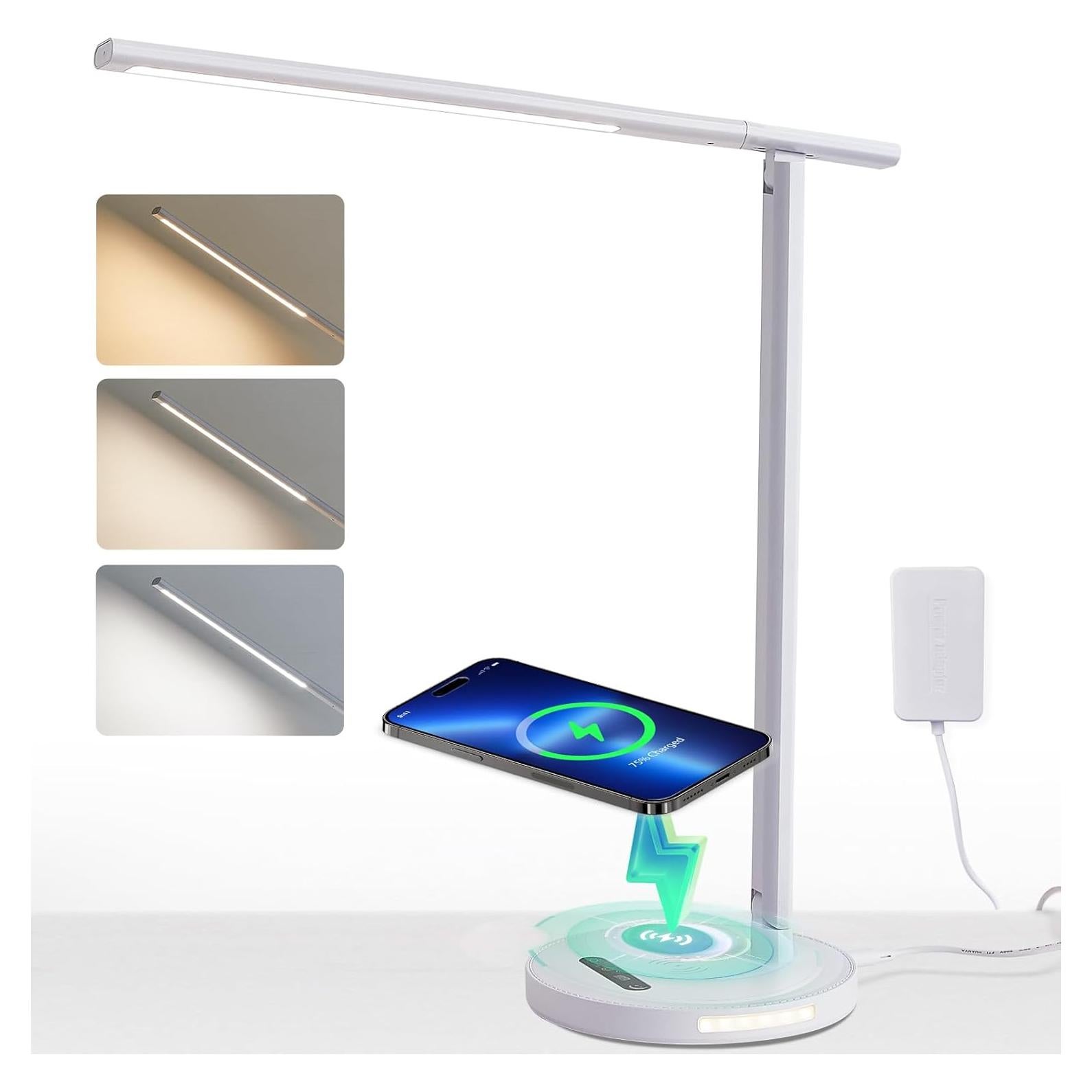 Lámpara de Escritorio LED Sunlinkco con Cargador Inalámbrico