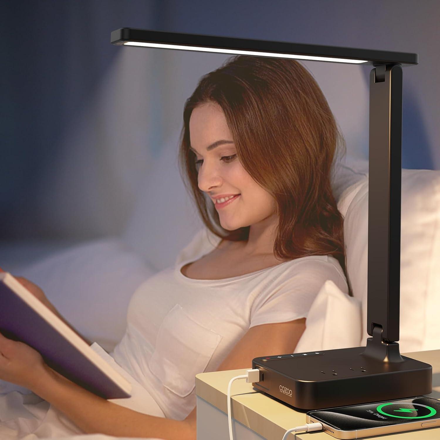 Lámpara de Escritorio LED COZOO con Cargador USB y Temporizador