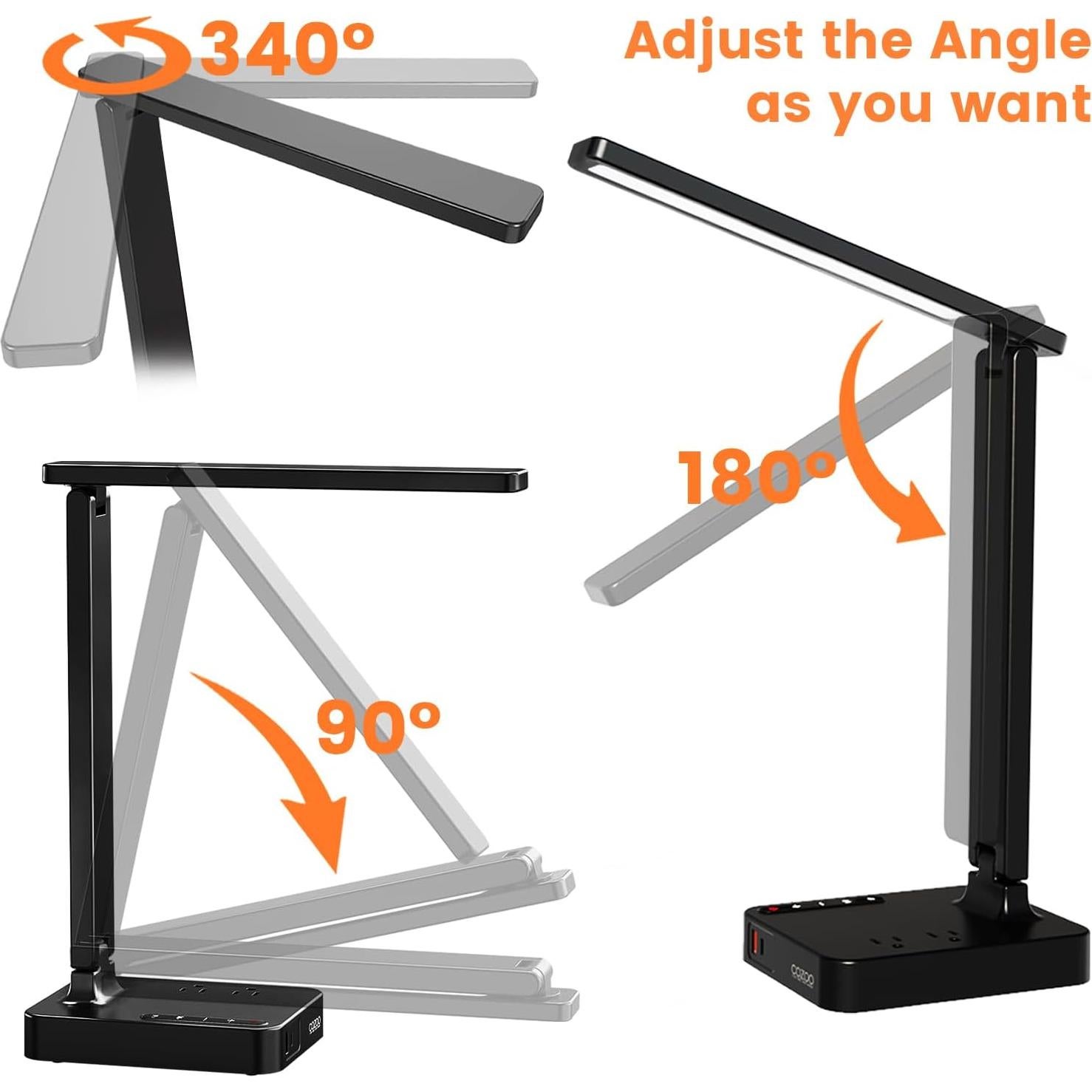 Lámpara de Escritorio LED COZOO con Cargador USB y Temporizador