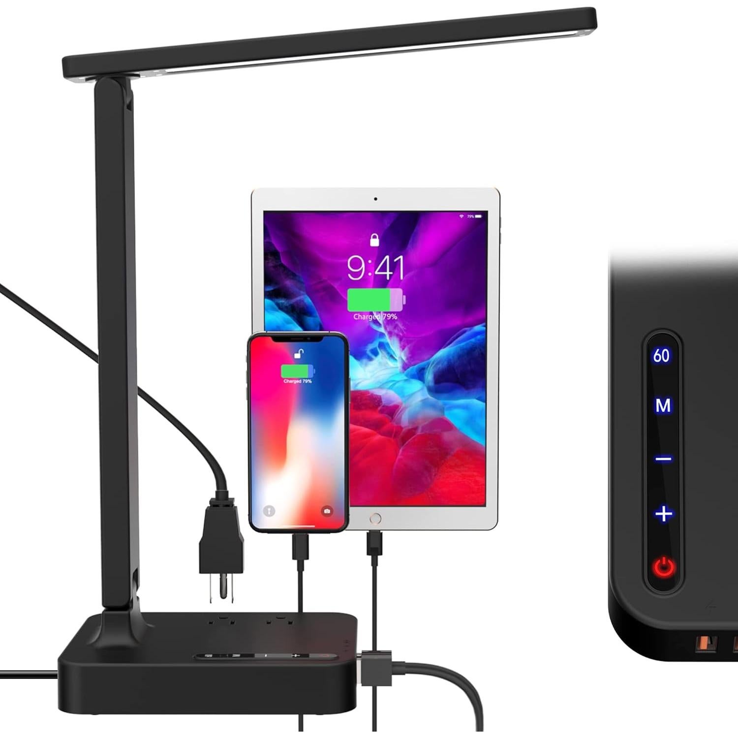 Lámpara de Escritorio LED COZOO con Cargador USB y Temporizador