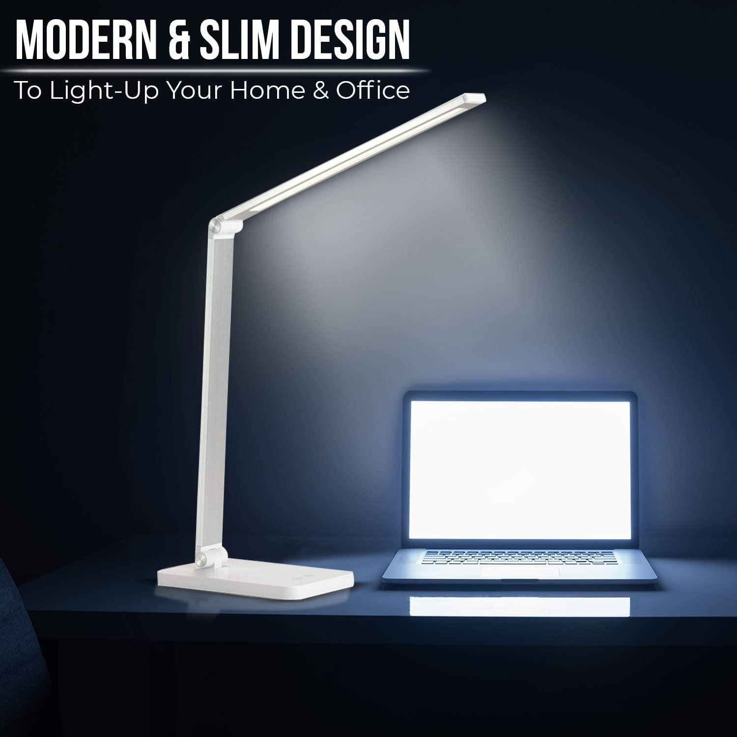 Lámpara de Mesa LED WBM Smart 10W Plegable con Cargador Inalámbrico