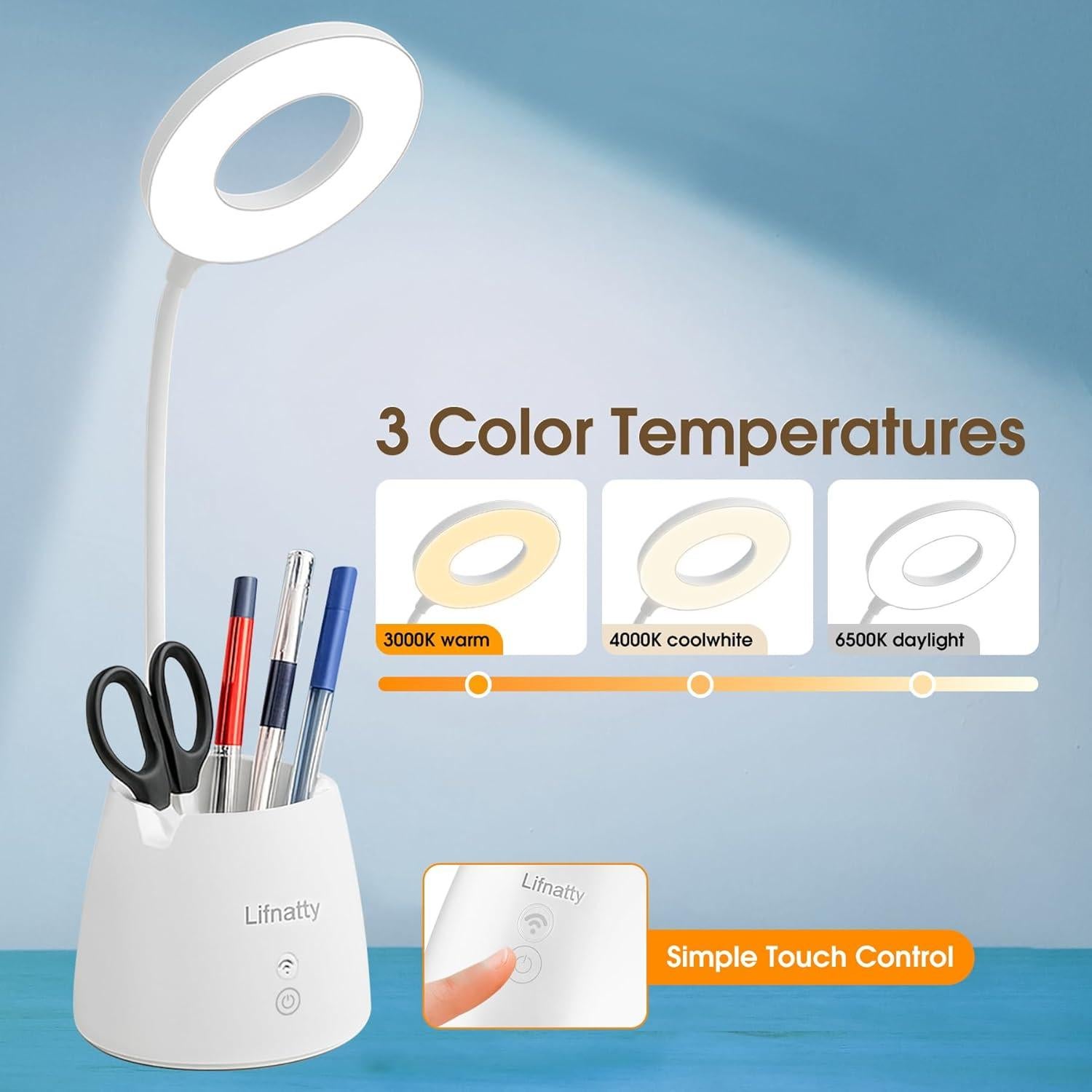 Lámpara de Escritorio LED Lifnatty DL02 Regulable Inalámbrica