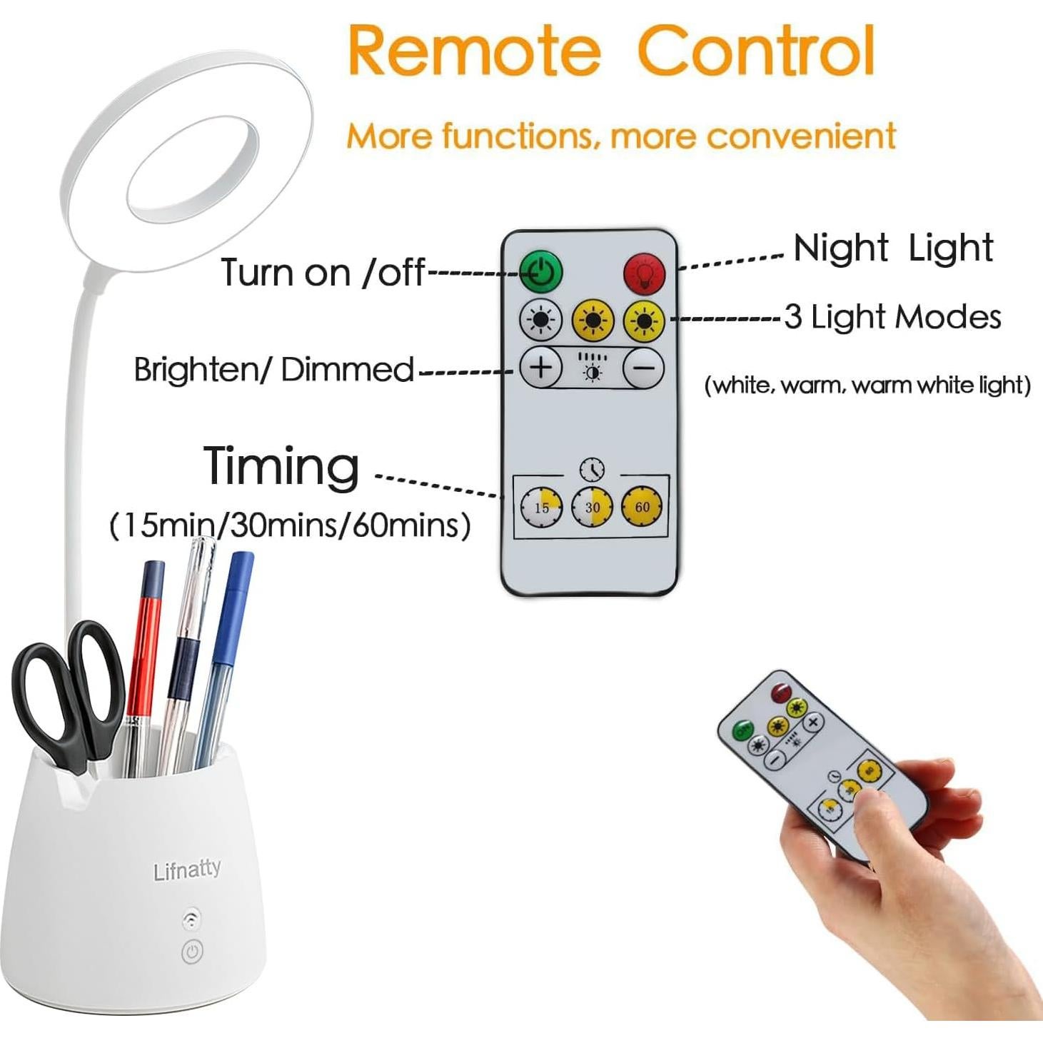 Lámpara de Escritorio LED Lifnatty DL02 Regulable Inalámbrica