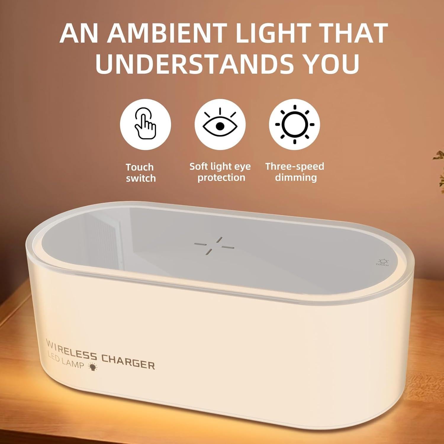 Lámpara LED Táctil con Cargador Inalámbrico xhtechnology