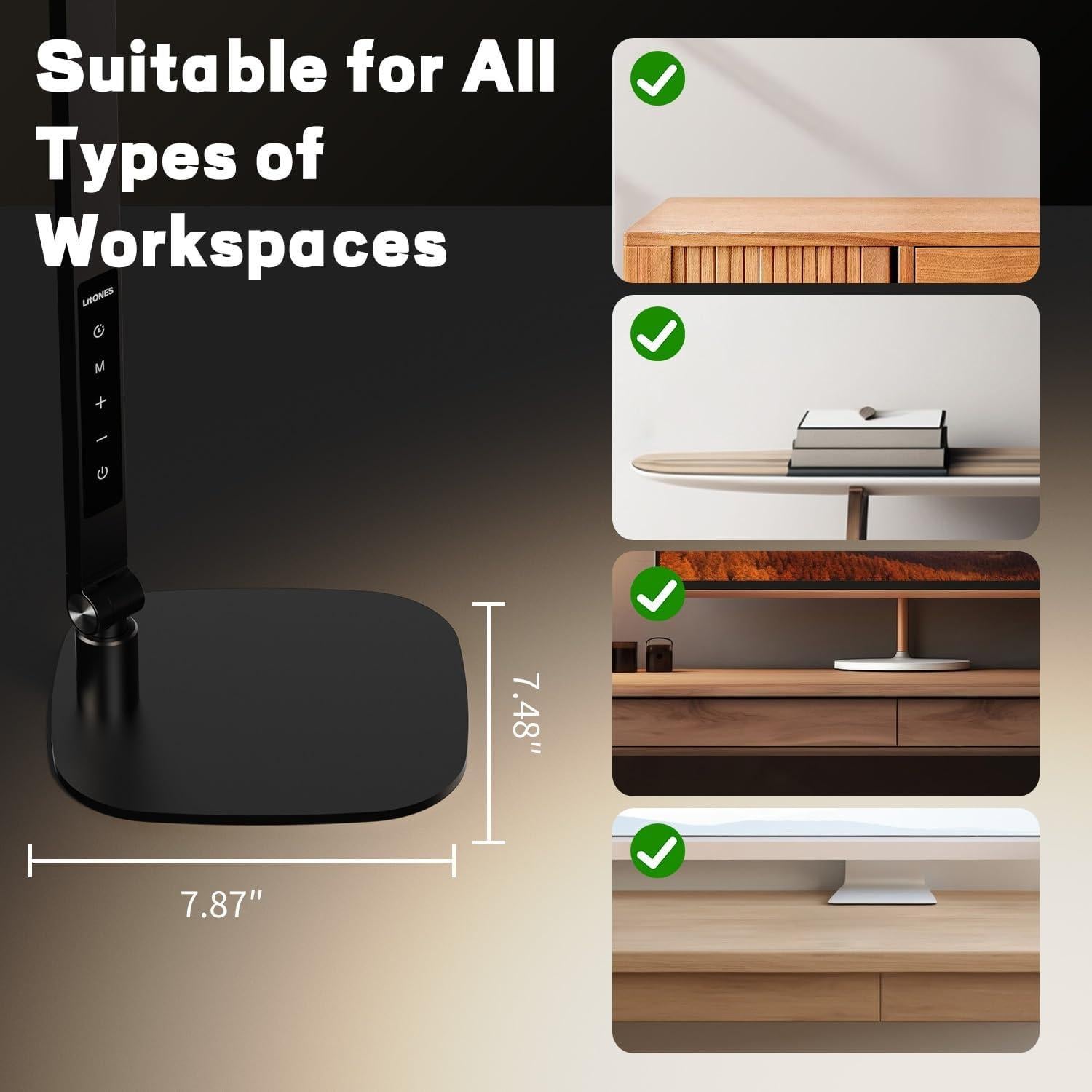 Lámpara de Escritorio LED LitONS F-630, 3 Temperaturas, 10 Niveles de Brillo