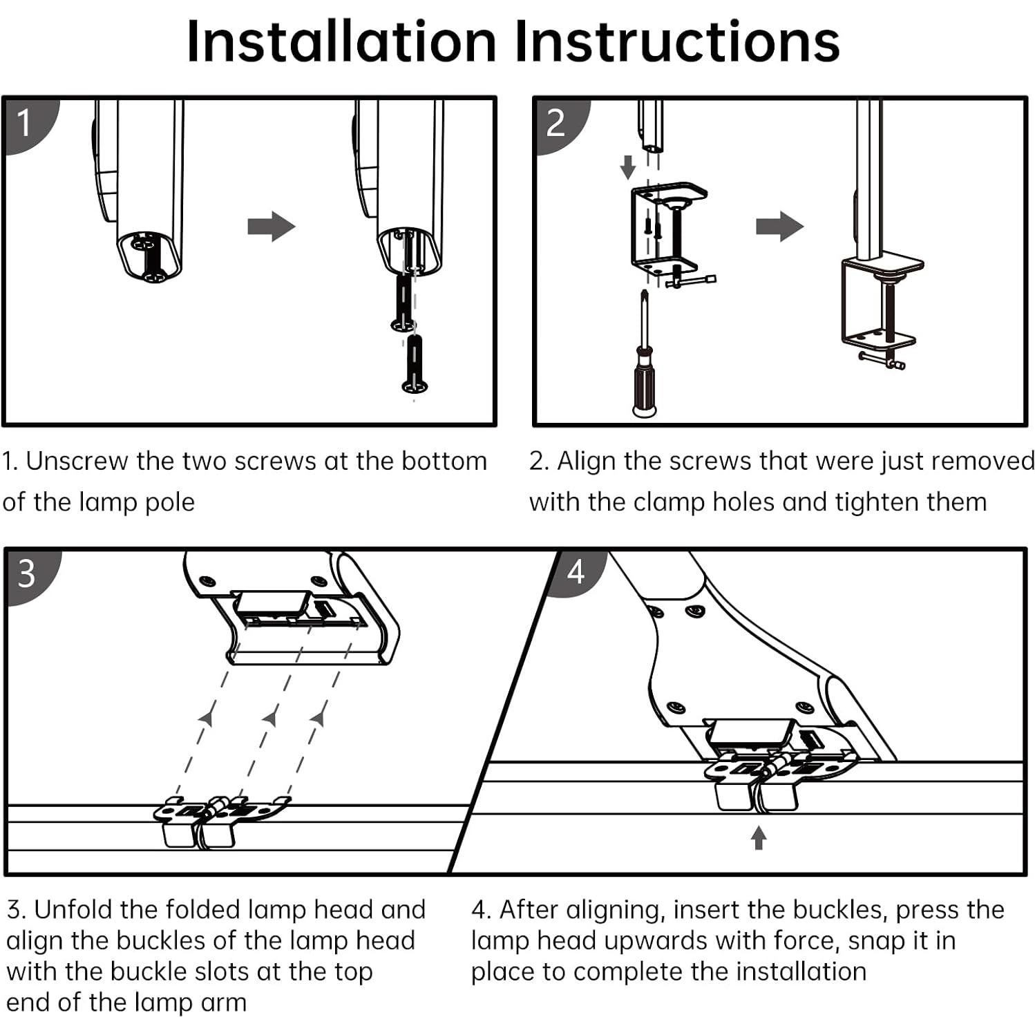 Lámpara de Escritorio LED HUMIIEYE 24W con Carga USB y 35 Modos