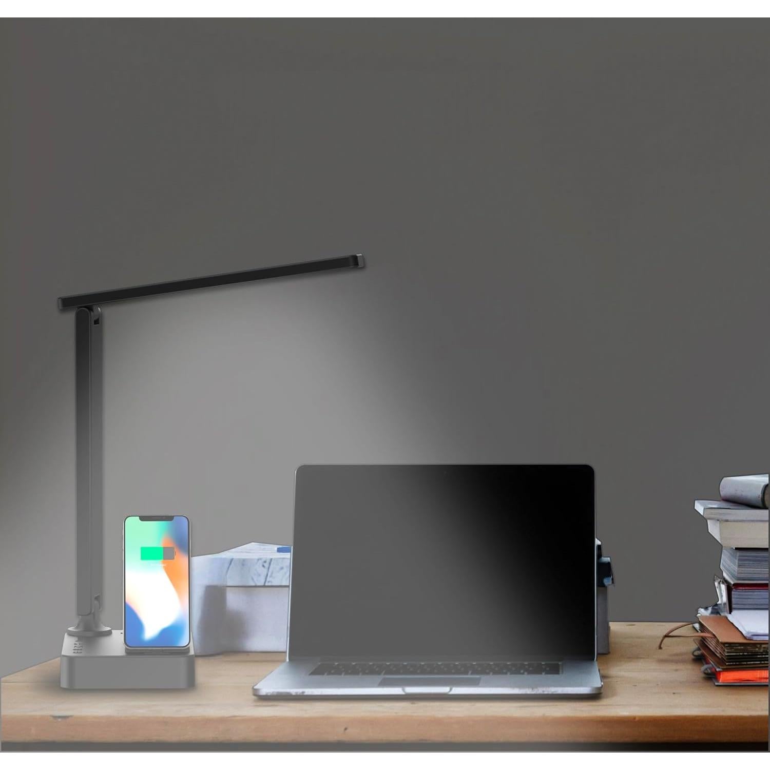 Lámpara de Escritorio LED Drevet H44 con Carga USB-C y AC