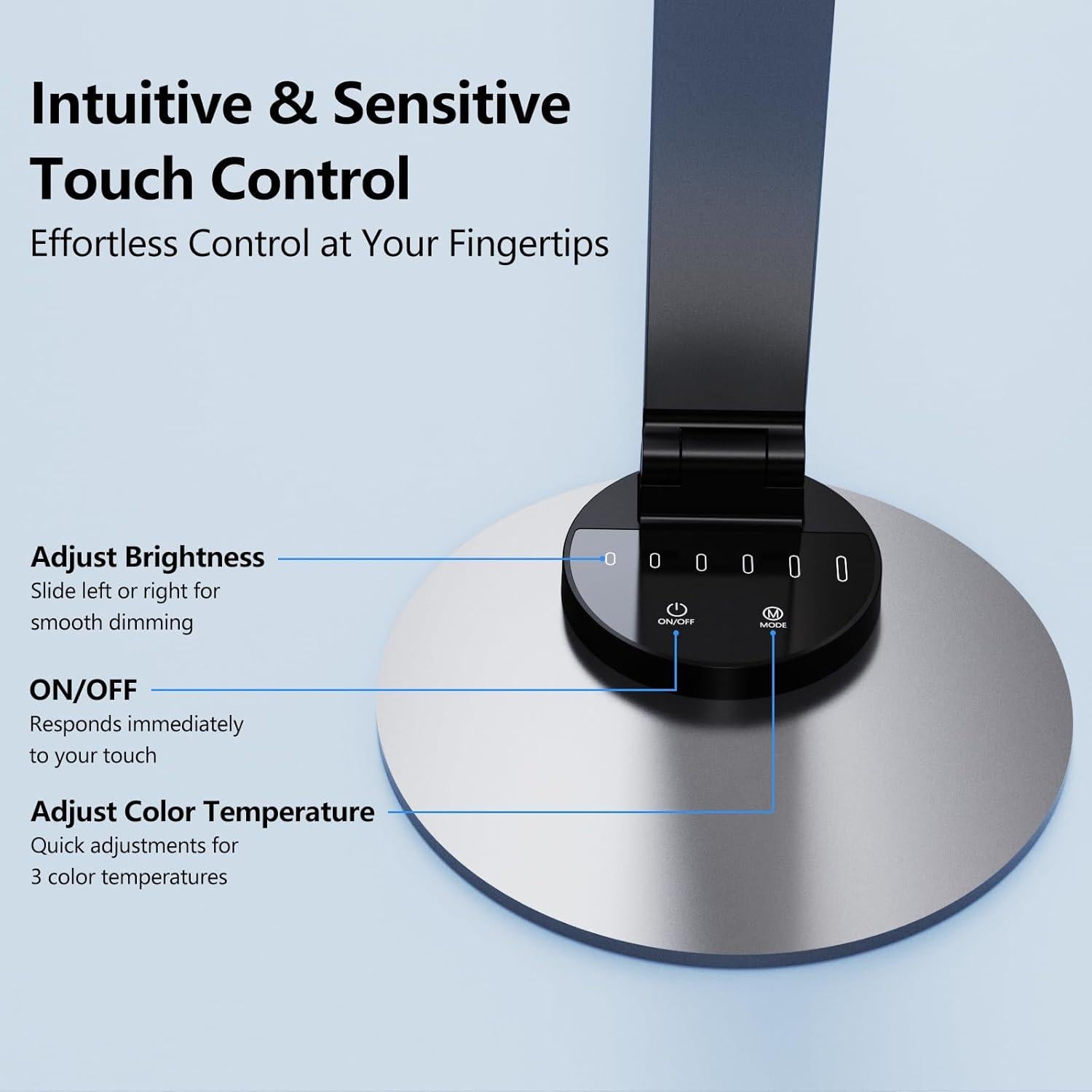 Lámpara de Escritorio LED HUMIIEYE DS509D Plegable con USB