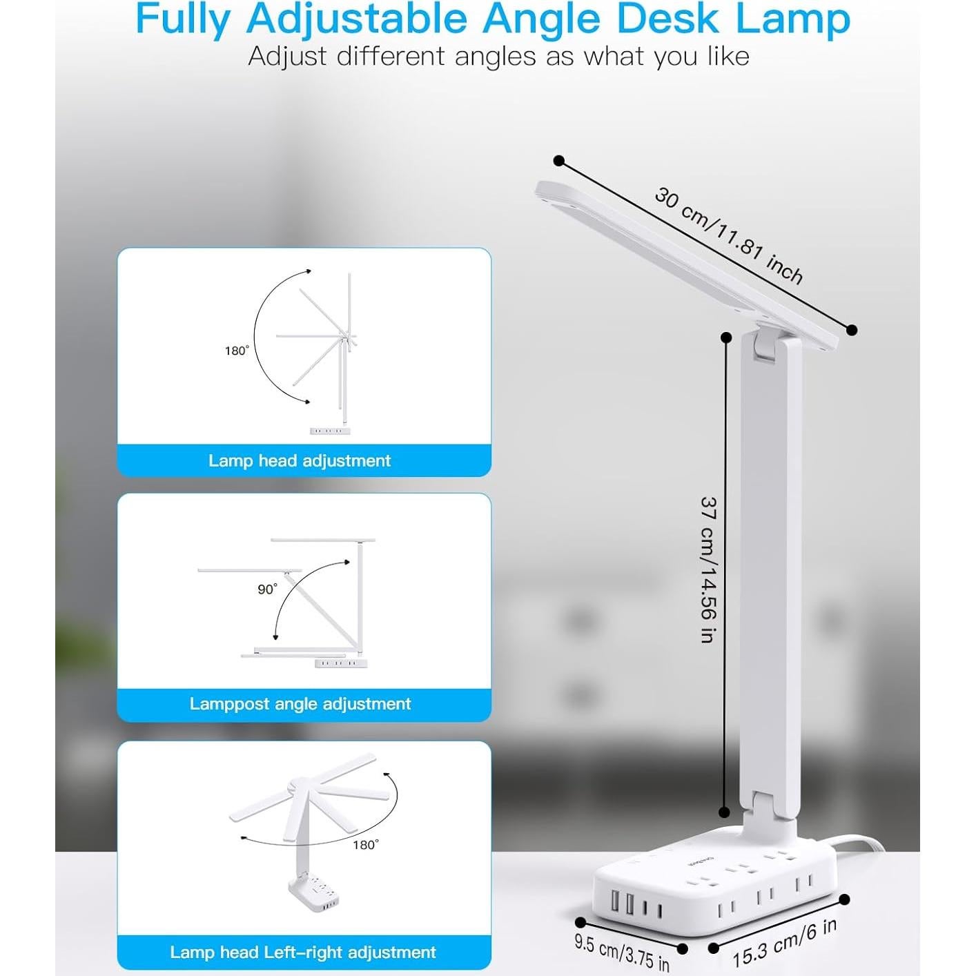 Lámpara de Escritorio One Beat LED con 6 Salidas y 4 Puertos USB