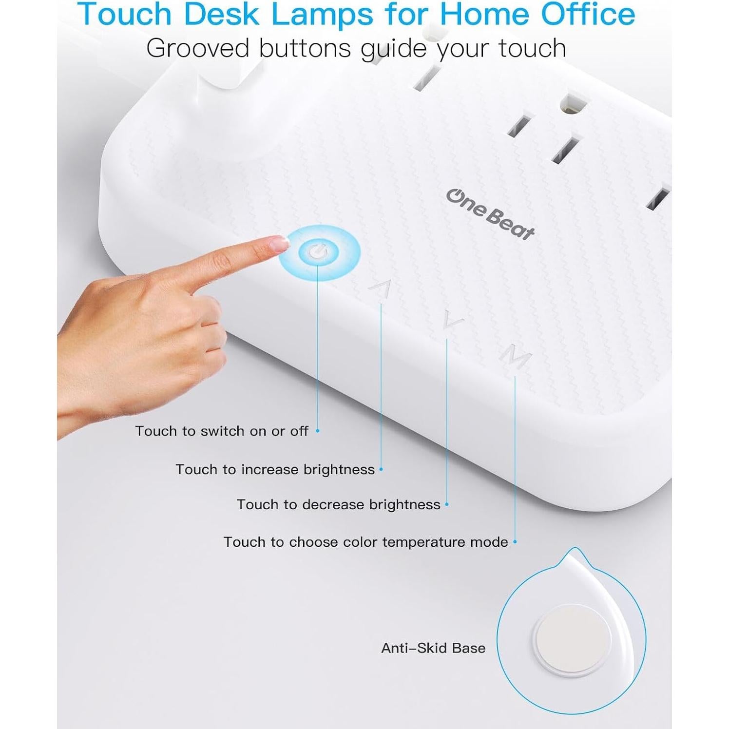 Lámpara de Escritorio One Beat LED con 6 Salidas y 4 Puertos USB