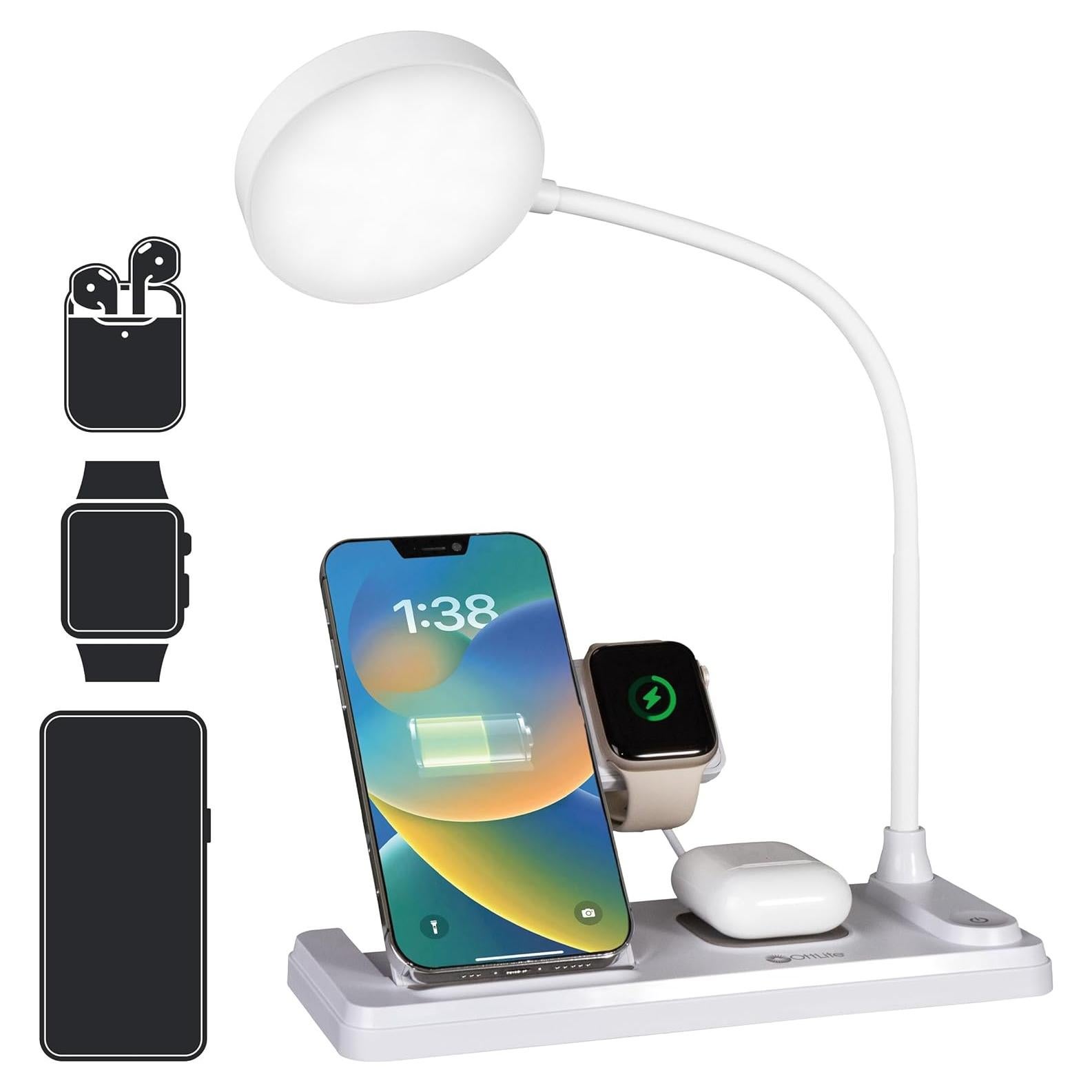 Lámpara de Escritorio LED OttLite VW2009 con Cargador Inalámbrico