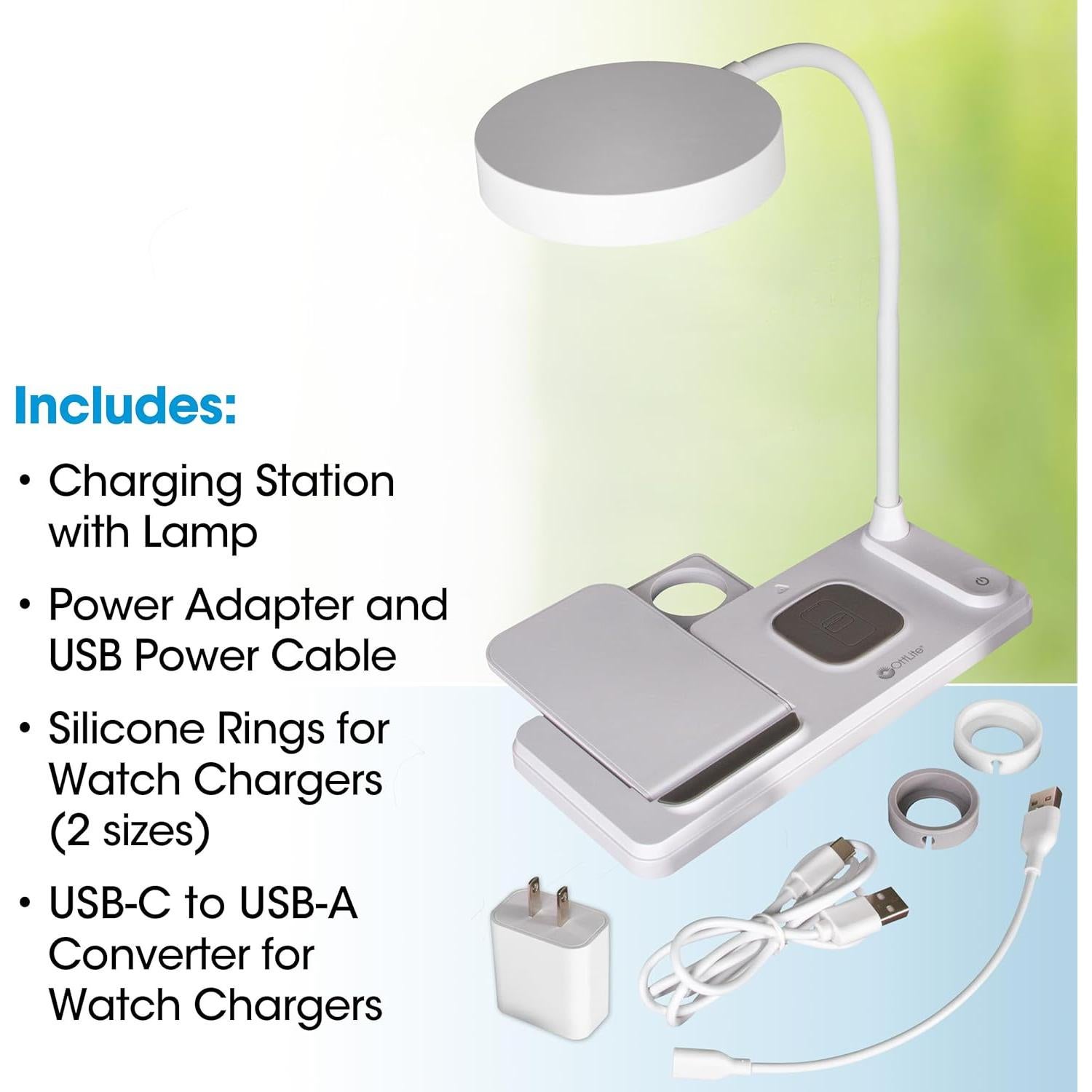 Lámpara de Escritorio LED OttLite VW2009 con Cargador Inalámbrico