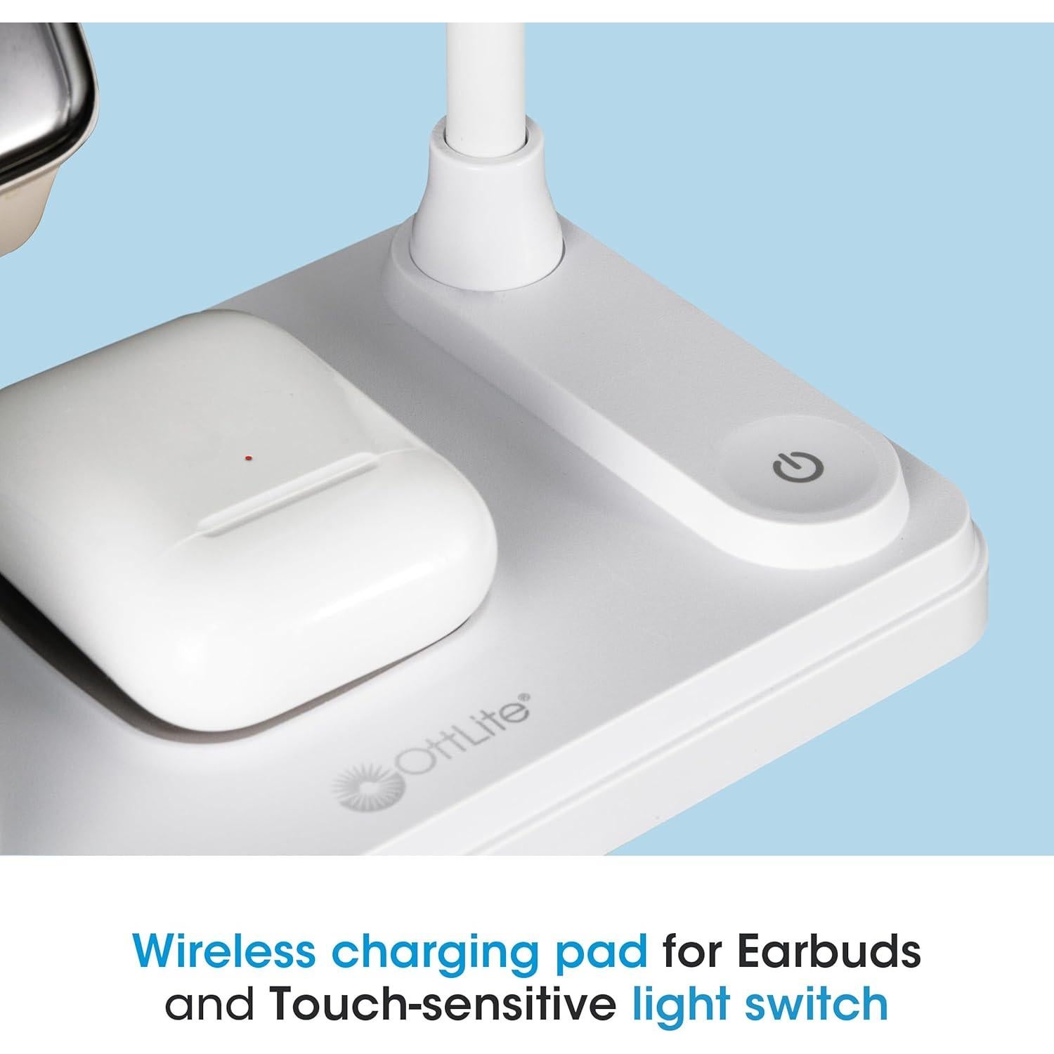 Lámpara de Escritorio LED OttLite VW2009 con Cargador Inalámbrico