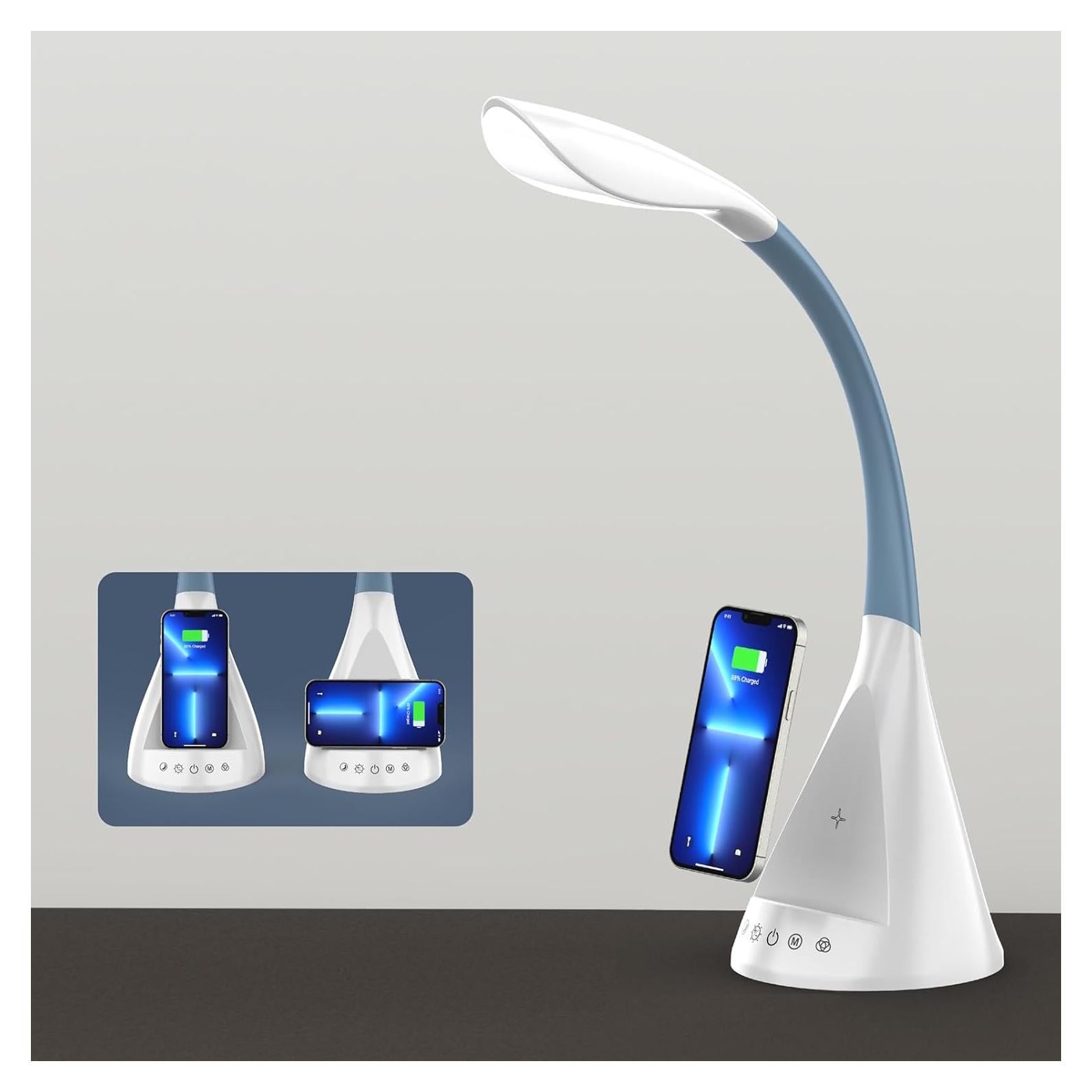 Lámpara de Escritorio LED DomIQ SWAN1 con Cargador Inalámbrico