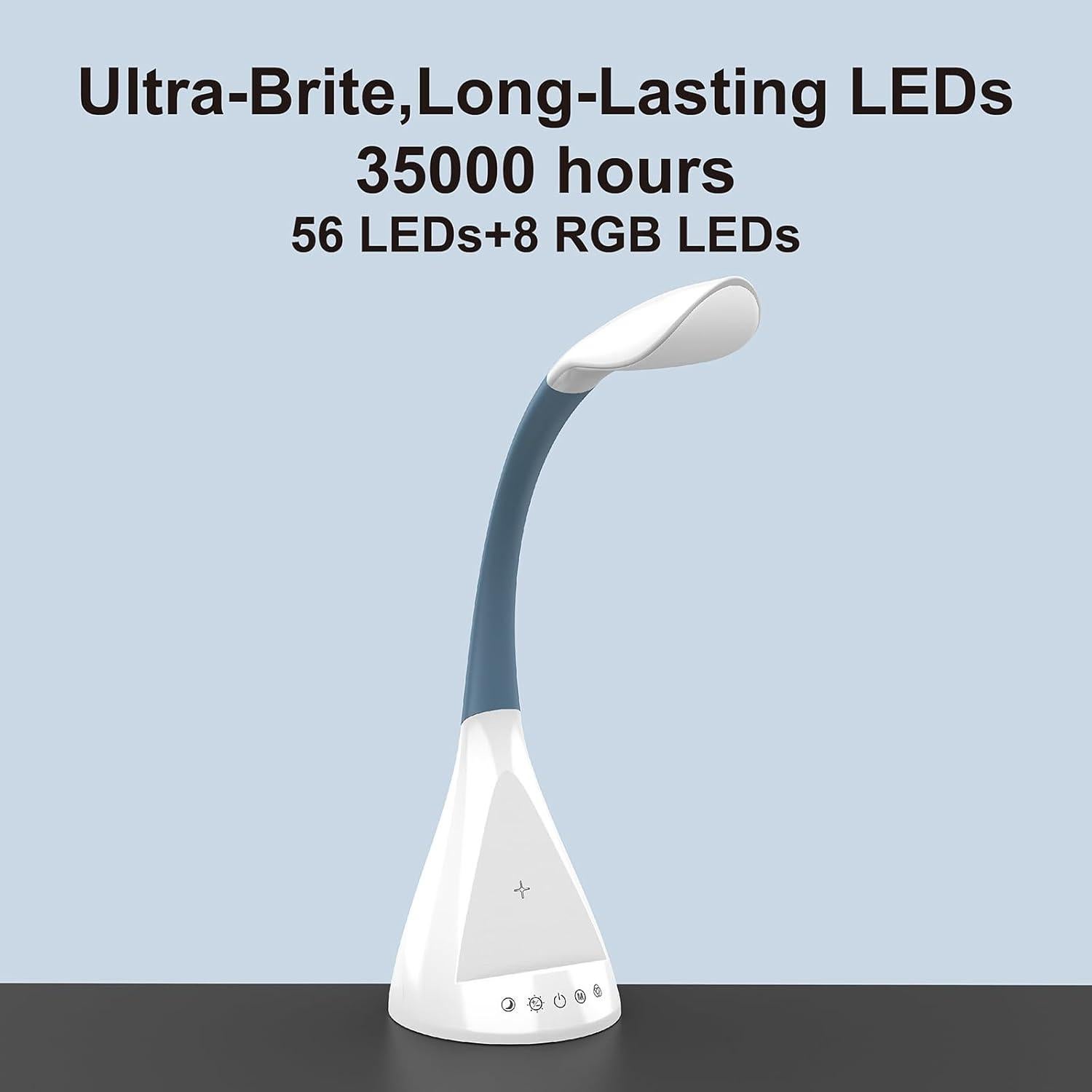 Lámpara de Escritorio LED DomIQ SWAN1 con Cargador Inalámbrico