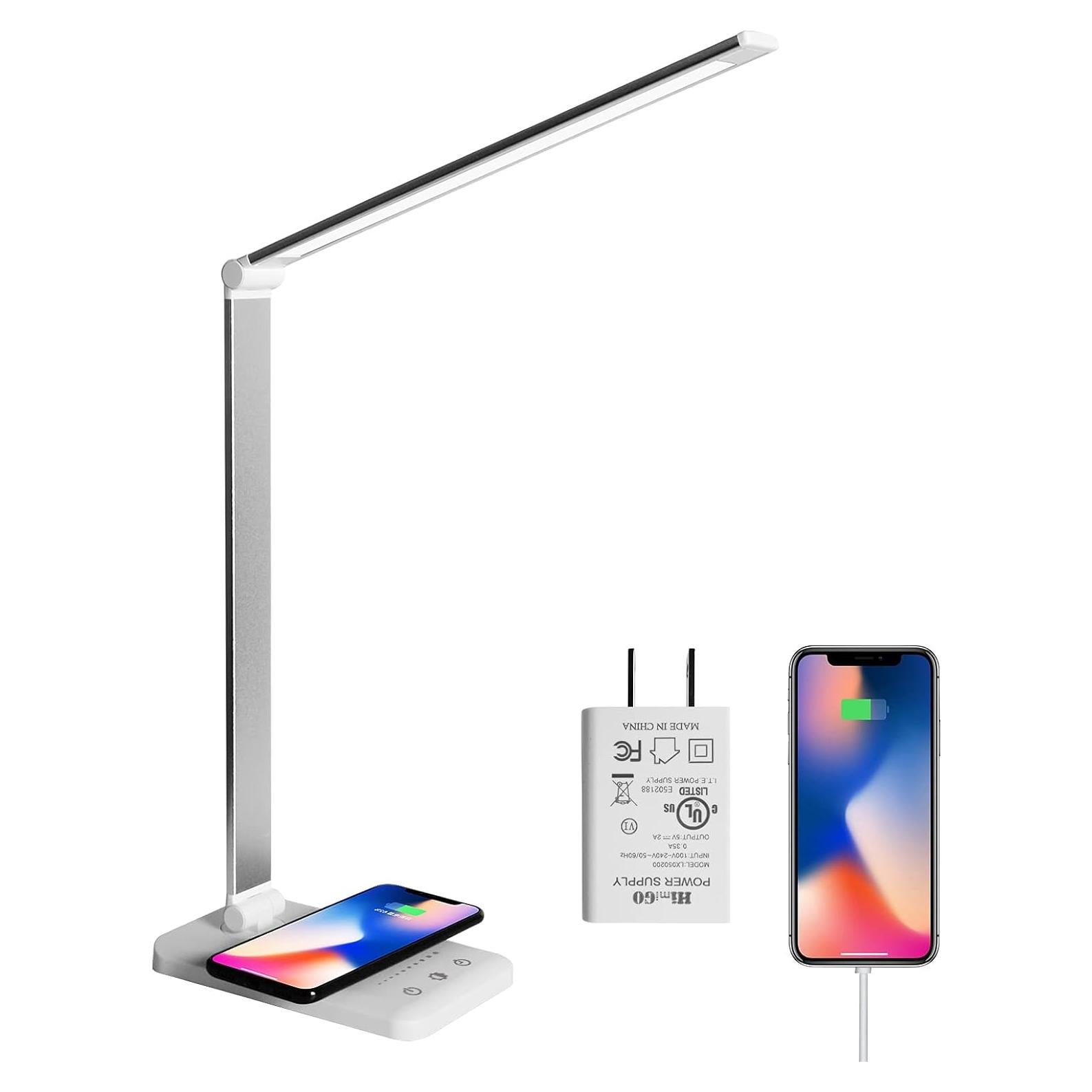 Lámpara de Escritorio LED Himigo con Cargador Inalámbrico