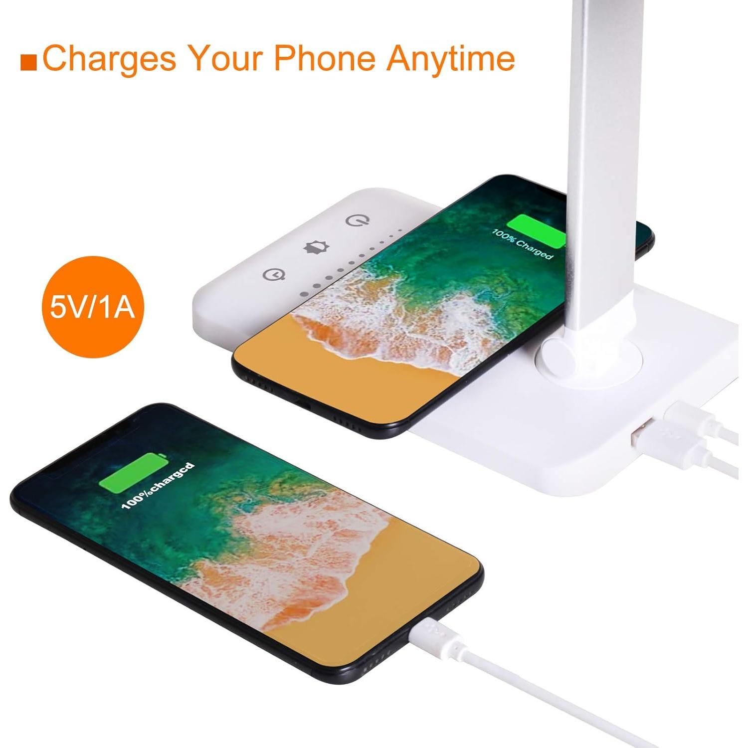 Lámpara de Escritorio LED Himigo con Cargador Inalámbrico