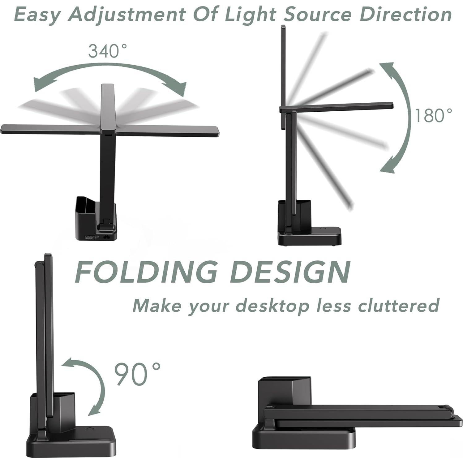 Lámpara de Escritorio LED COZOO 10W con 3 Puertos USB y AC