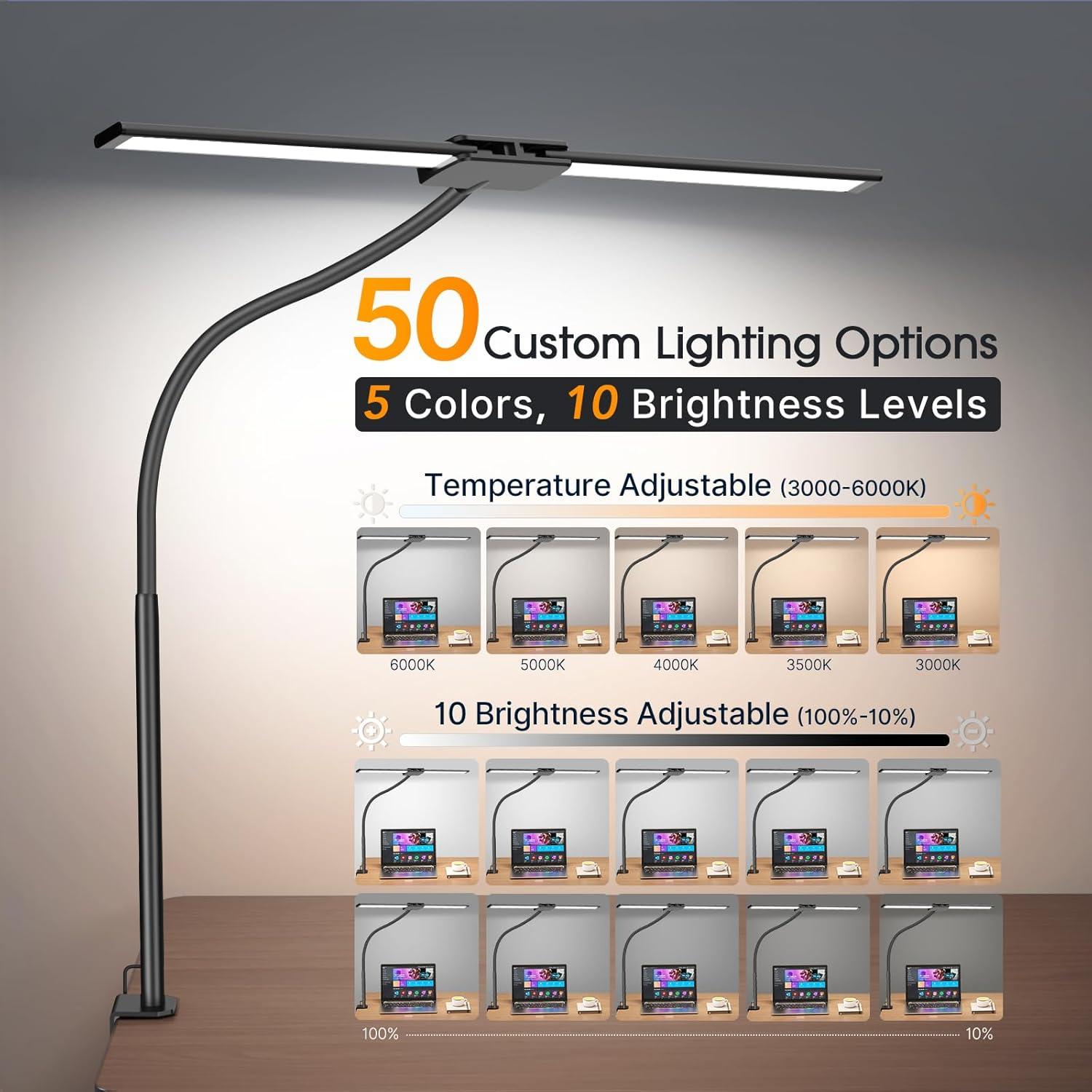 Lámpara de Escritorio LED Syrinx LDL022 - Brazo Flexible, 50 Modos