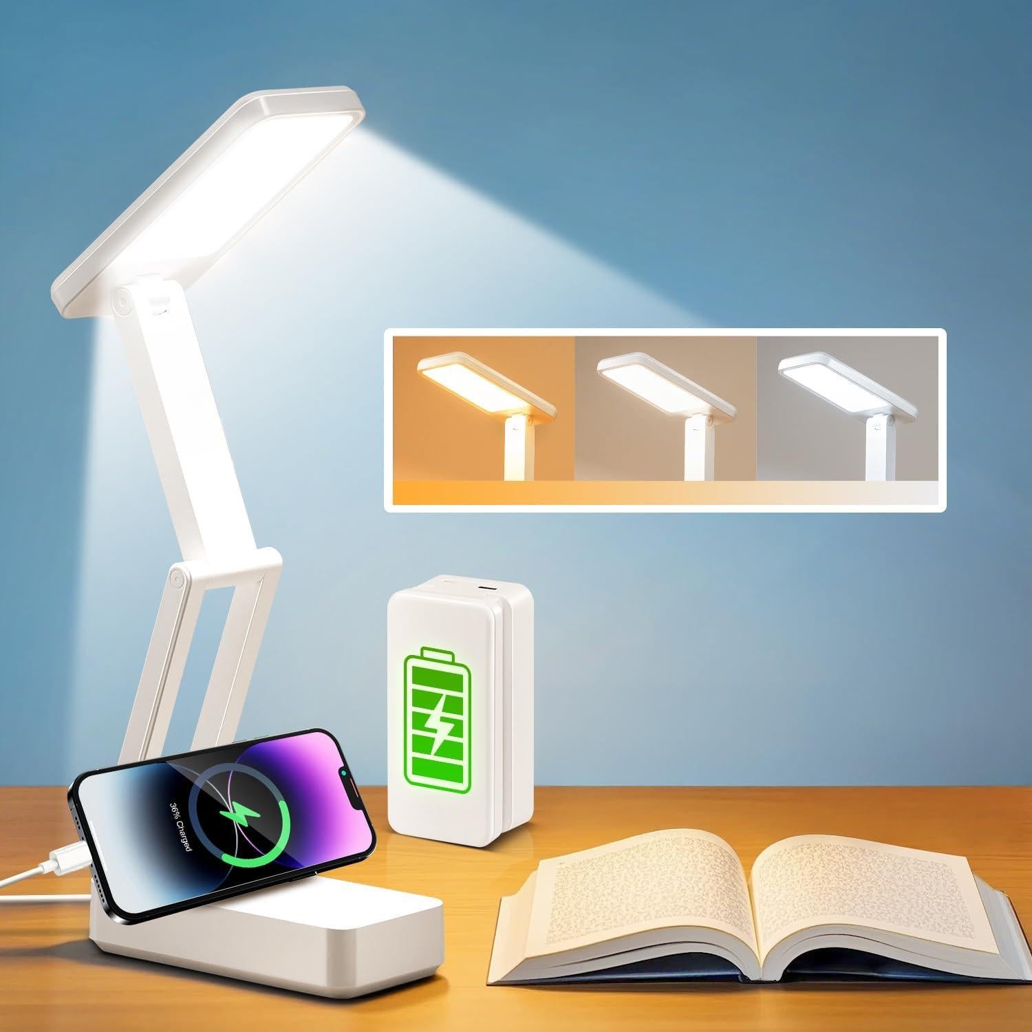 Lámpara de Escritorio Recargable Coolnight 6000mAh 3 Colores