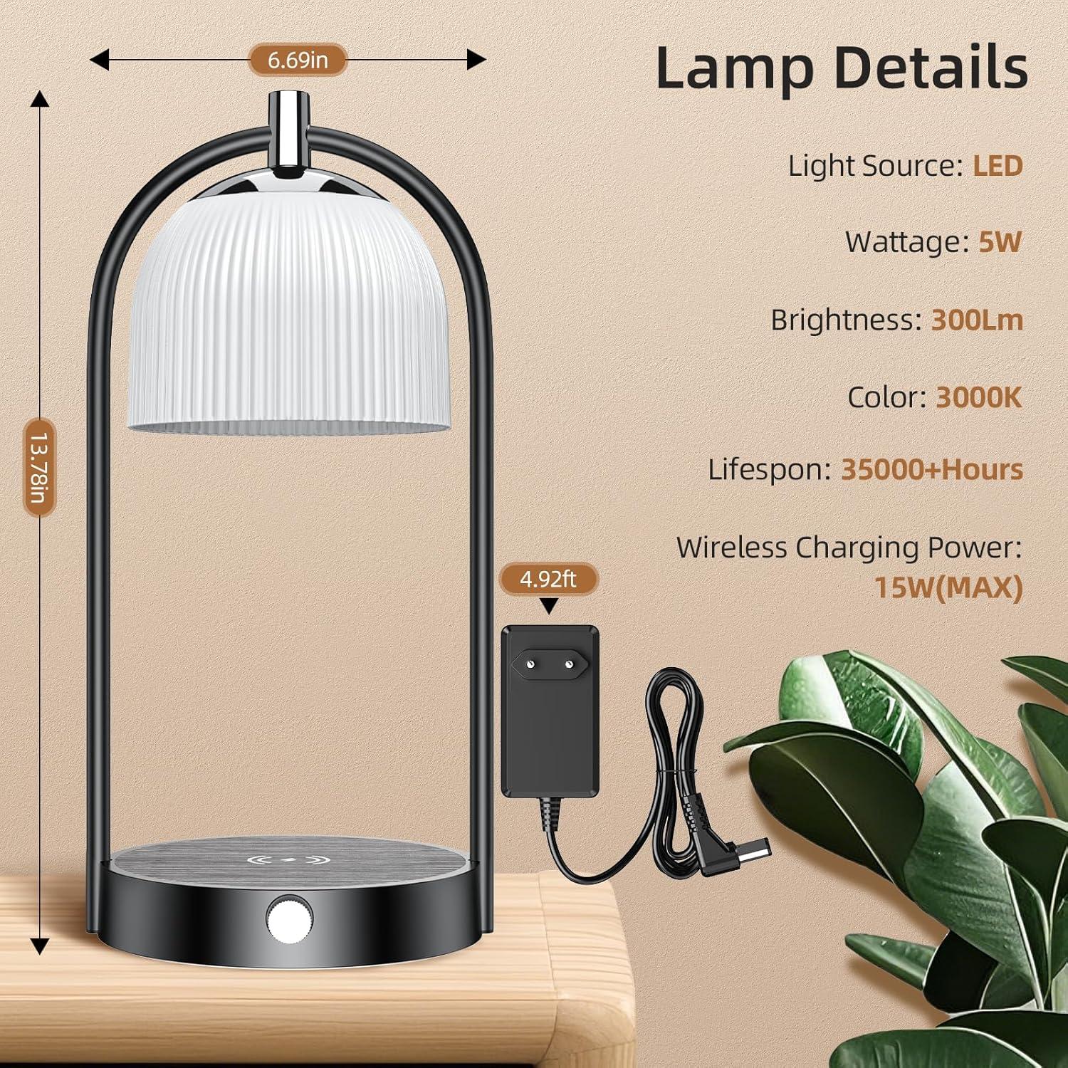 Lámparas de Mesa LED Koopala 15W Carga Inalámbrica 2 Pzas