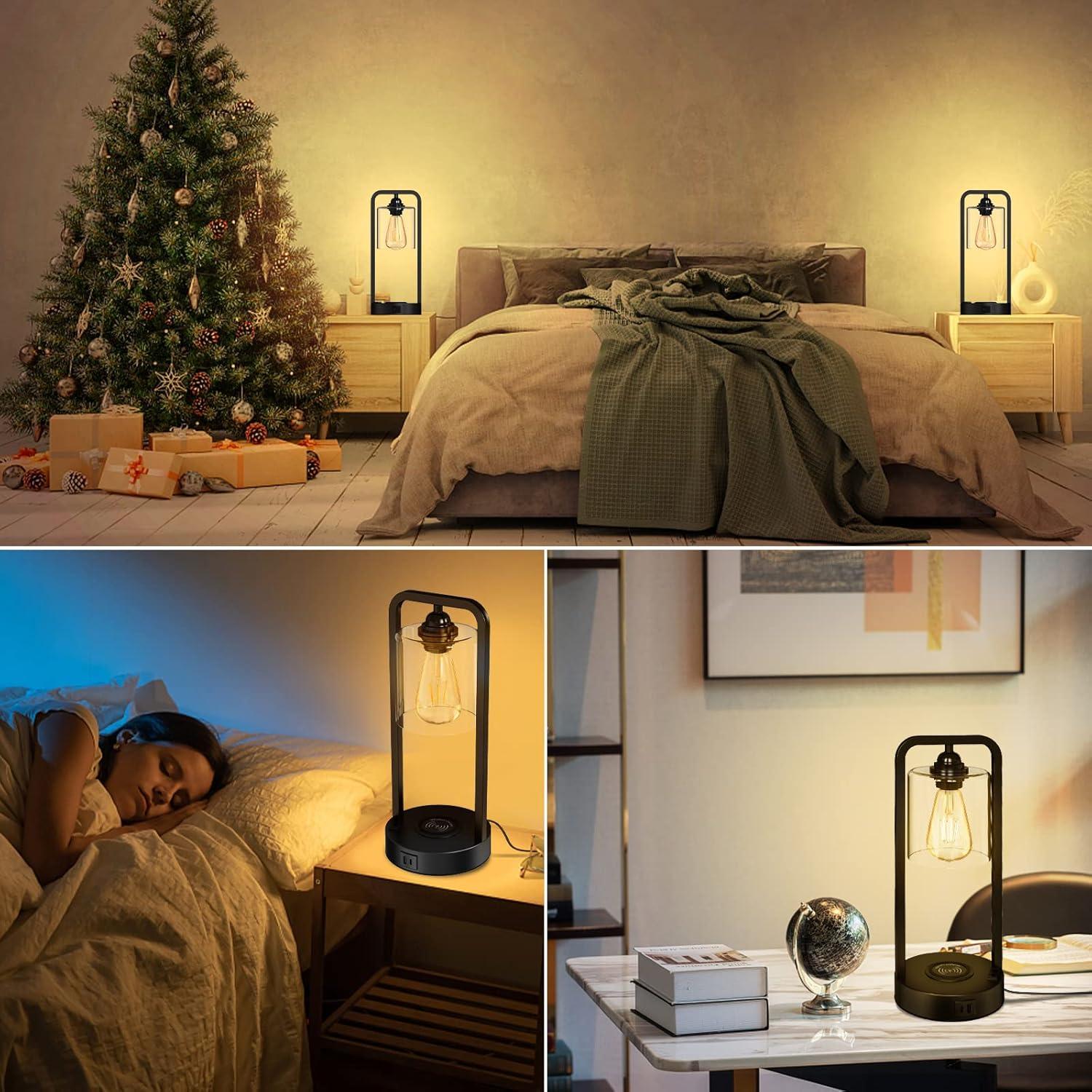 Lámpara de Mesa Hisweet TJK851U Carga Inalámbrica 2 Unidades