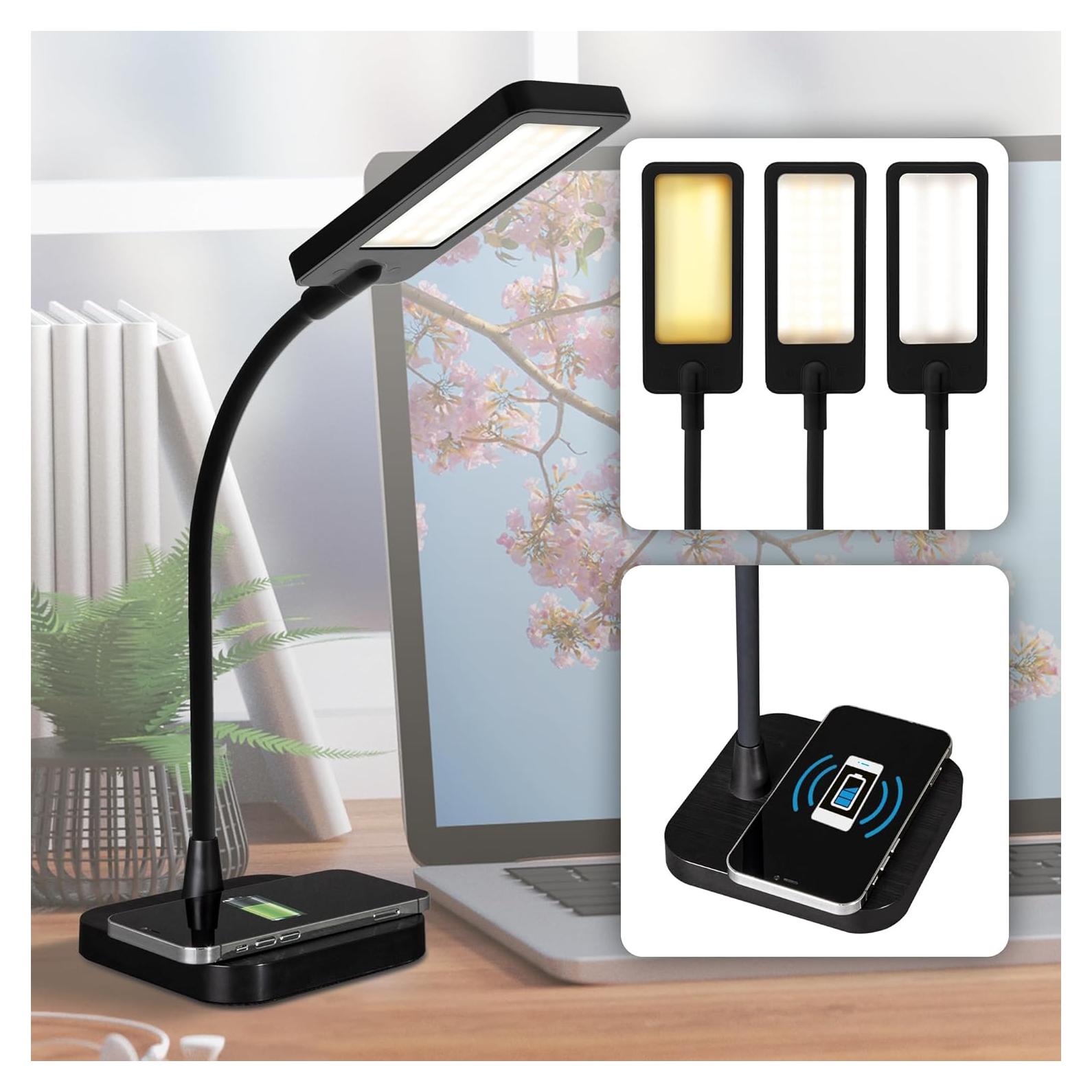 Lámpara de Escritorio LED OttLite ClearSun con Carga Inalámbrica