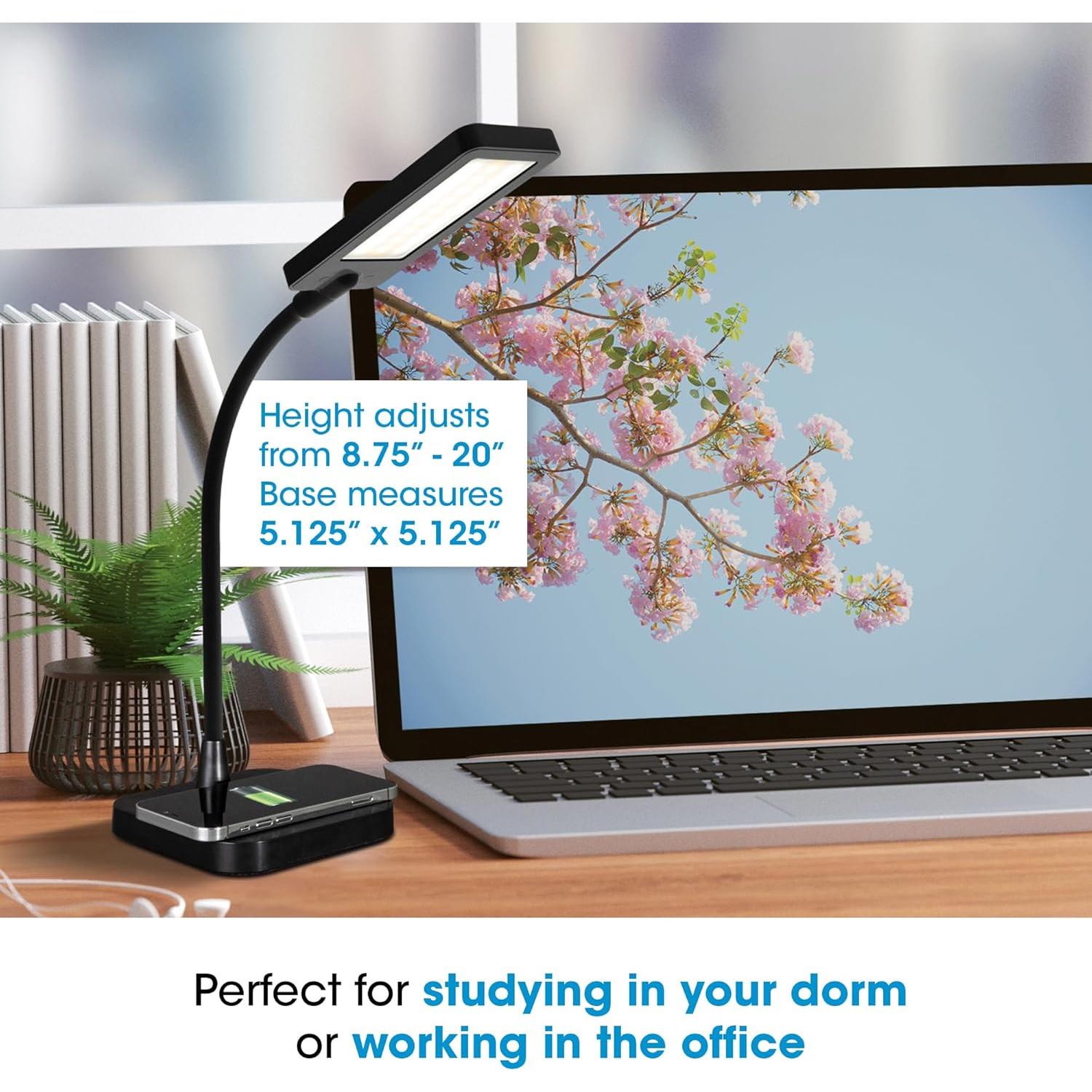 Lámpara de Escritorio LED OttLite ClearSun con Carga Inalámbrica