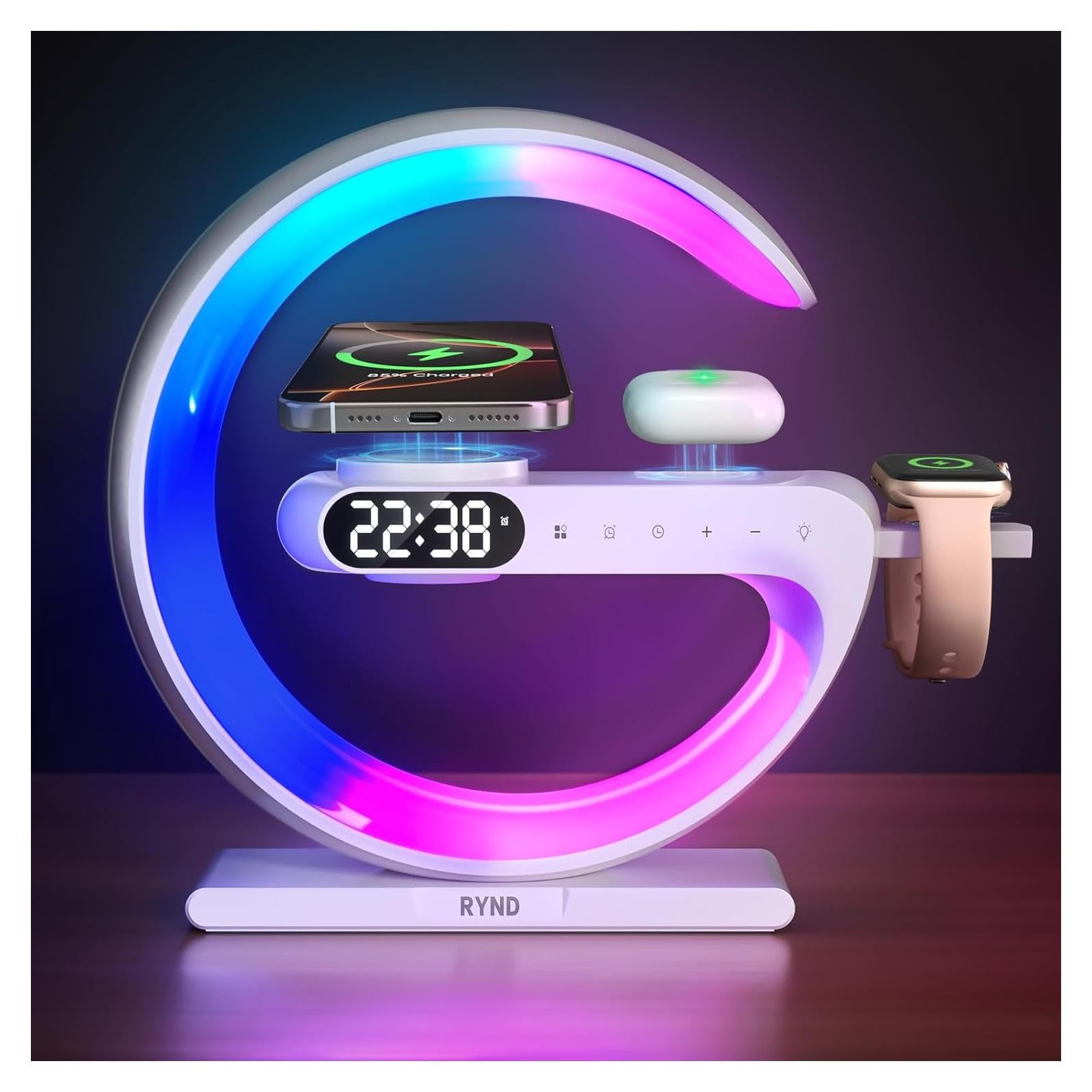 Reloj Despertador Magnético 5 en 1 RYND PW0075 Blanco