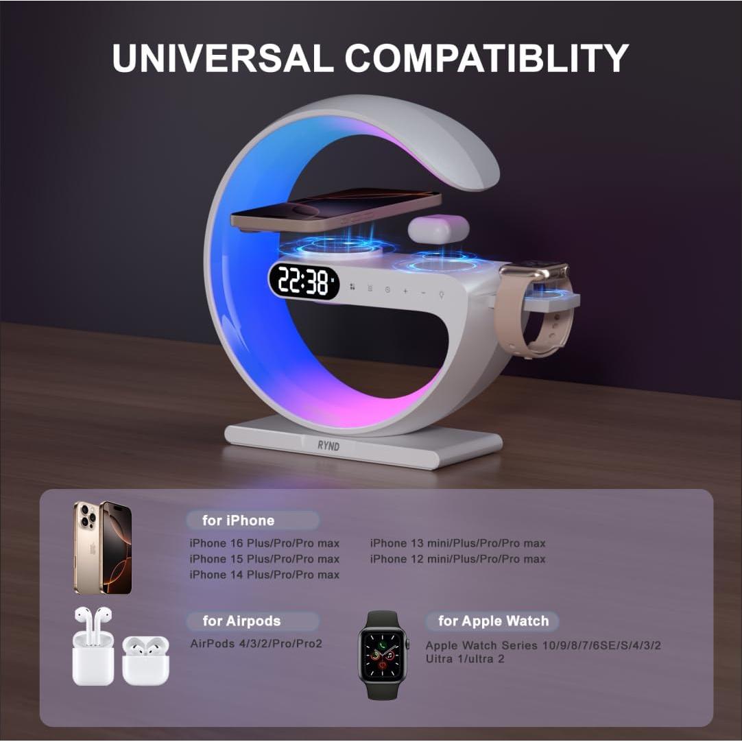 Reloj Despertador Magnético 5 en 1 RYND PW0075 Blanco