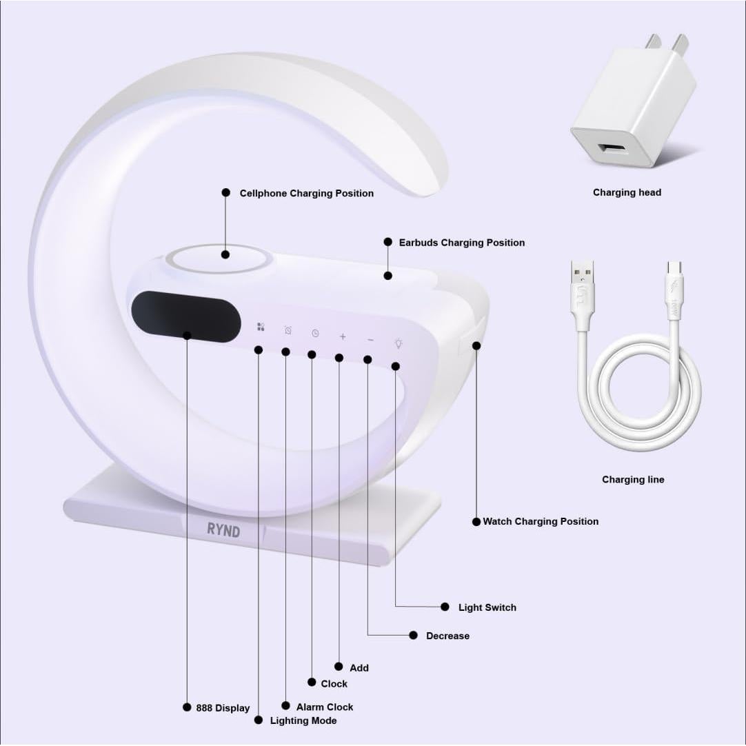 Reloj Despertador Magnético 5 en 1 RYND PW0075 Blanco