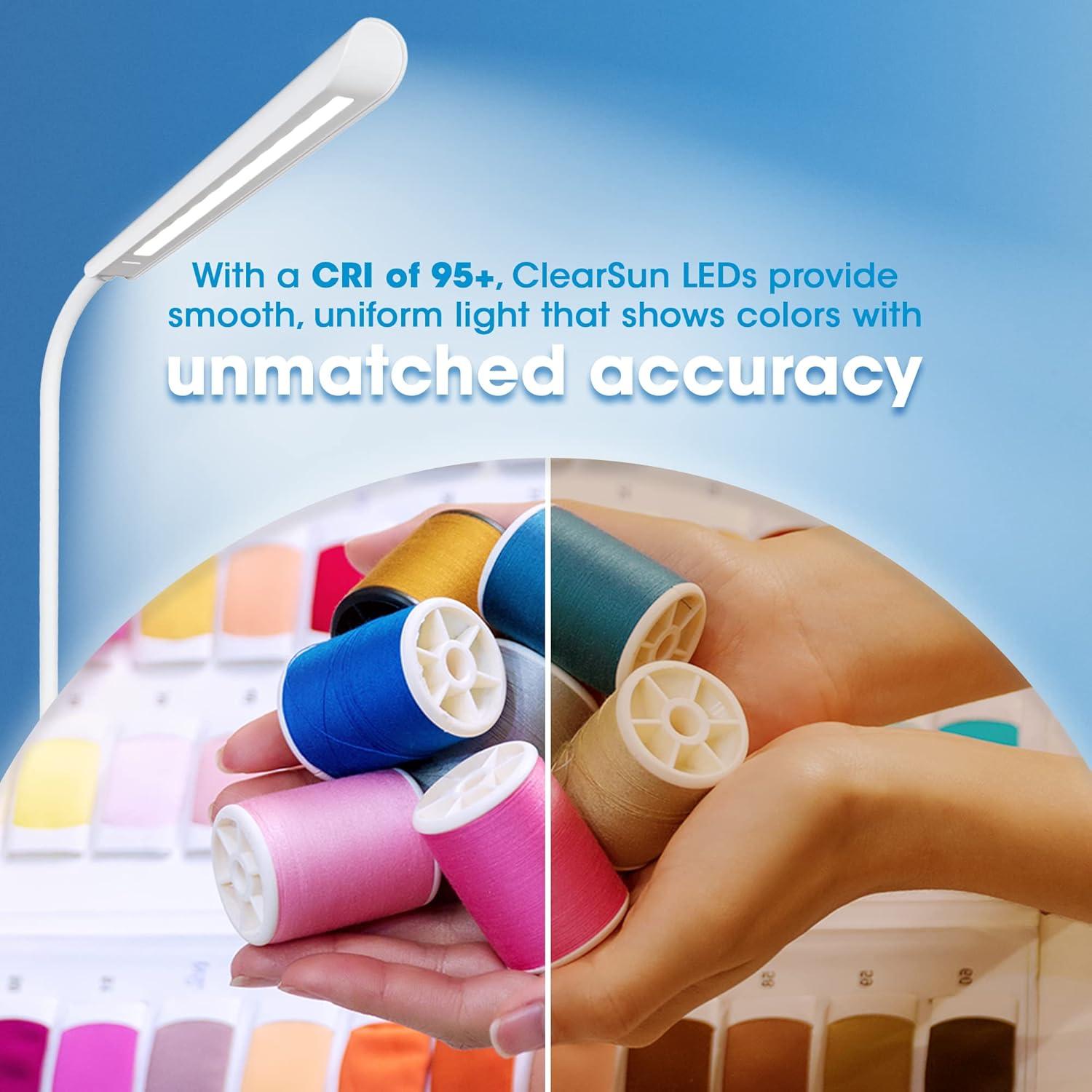 OttLite Power-Up LED Desk Lamp with Wireless Qi Charging & USB Charging Port, with ClearSun LED Technology - Flexible Neck, 3 Brightness Settings, Reduces Eyestrain - Task Lamp for Office & Dorms