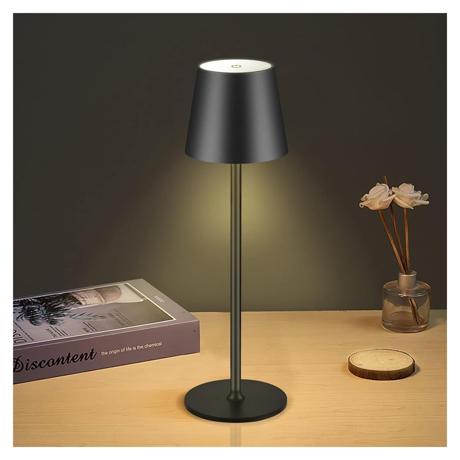 Lámpara de Mesa Inalámbrica Recargable IMQSQIK 4600mAh Negra