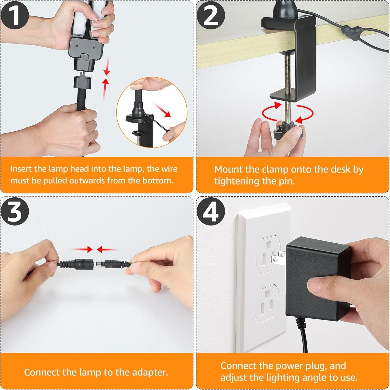 Lámpara de Escritorio LED ShineTech U19TC5 con Abrazadera 50 Modos