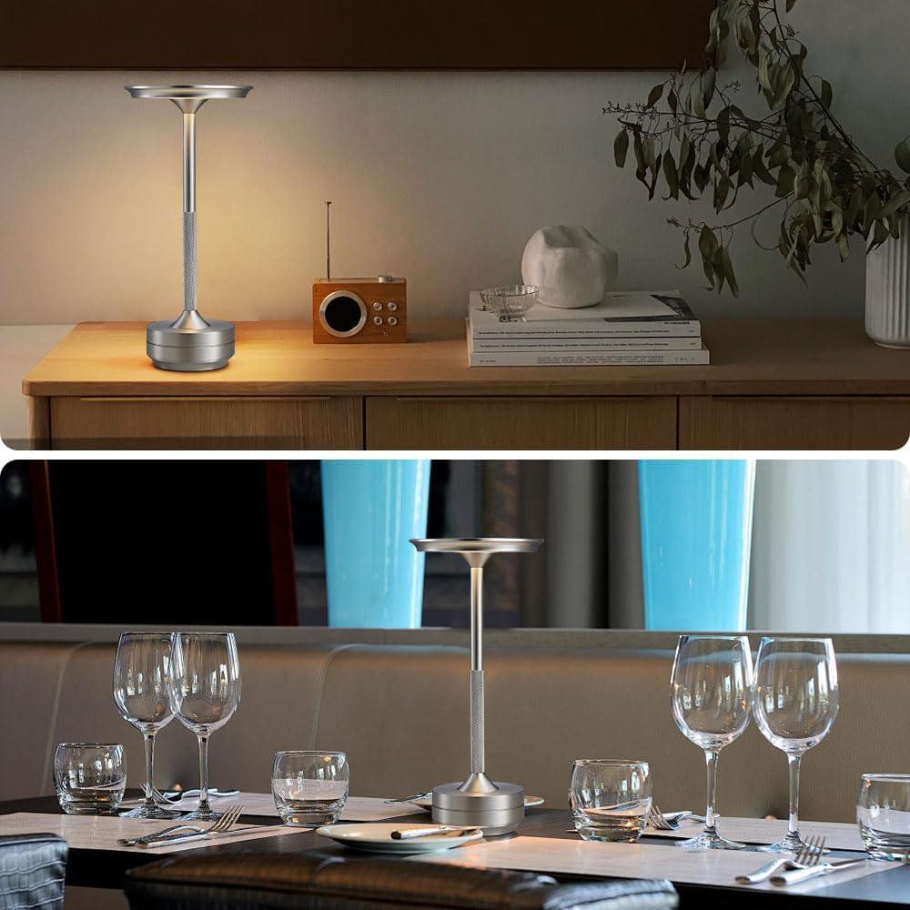 Lámpara de Mesa LED Inalámbrica Simisand 30 cm Plata