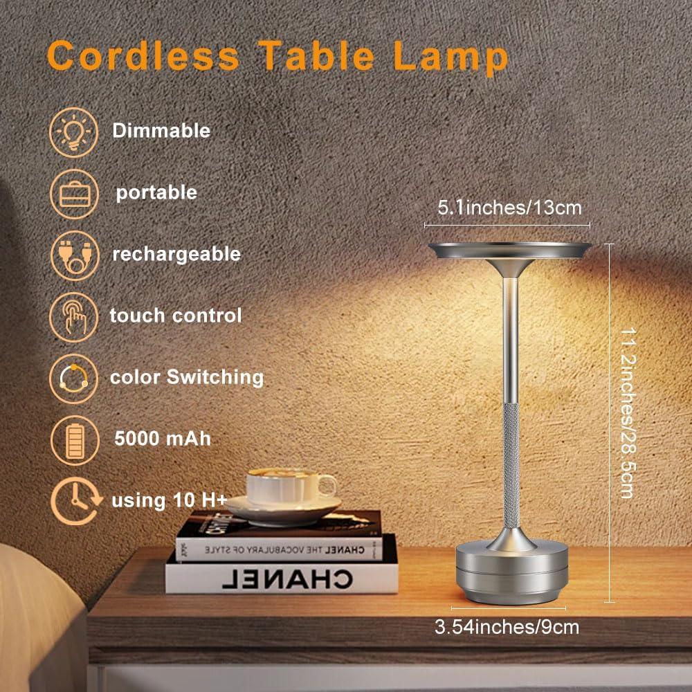 Lámpara de Mesa LED Inalámbrica Simisand 30 cm Plata